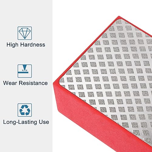 Miniatura 4 de HARFINGTON Almohadilla de pulido de diamante, 2 juegos (8 piezas) 60# 100 # 200 # 400 # Grits Bloques de lijado de superficie de malla para lijar