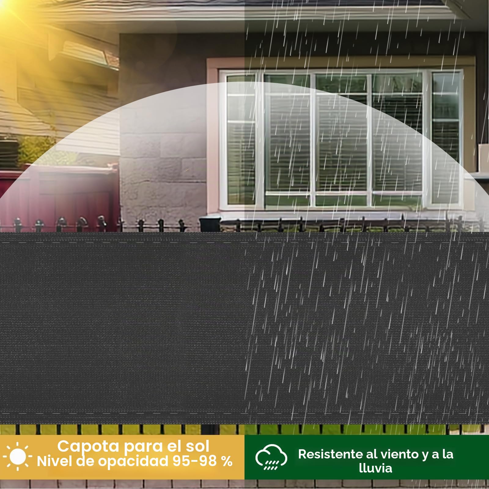 WOLTU Malla Ocultación 1x20 m, Pantalla para Jardín Patio, Malla Sombreo contra el Viento, con Ojales y Bridas, Tela HDPE 280 g/m², Valla Privacidad Anti-UV para Jardín y Huerto, Antracita