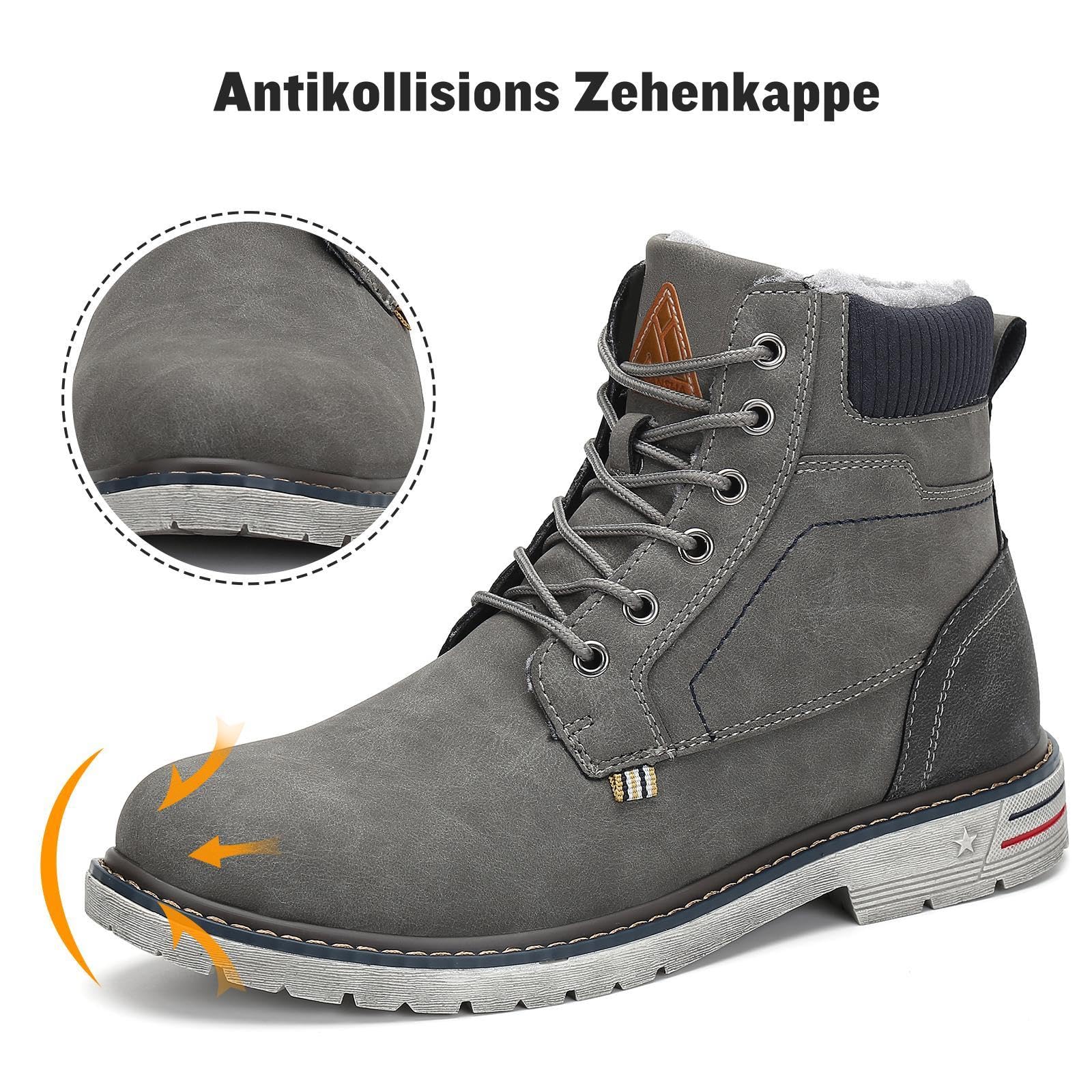 Mishansha Scarpe Uomo Donna Invernali Impermeabili Antiscivolo Stivaletti Invernali con Pelo, Gr.36-48