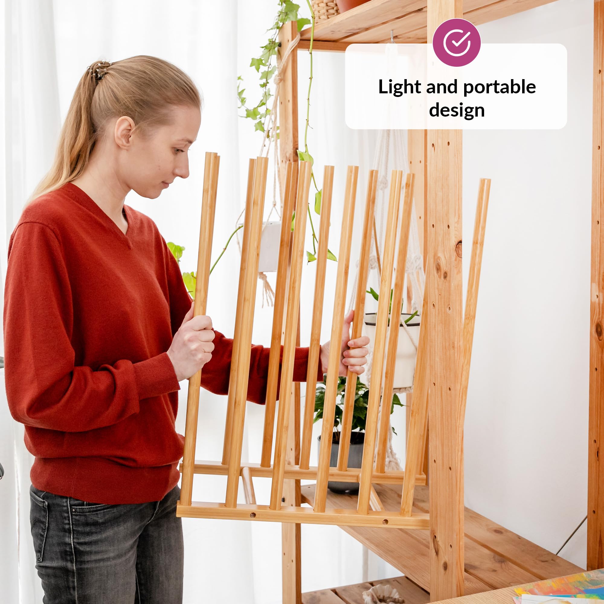 ODOXIA Scaffale per opere d'arte | Conservare le opere d'arte in modo sicuro | Porta disegno | Ottimizzare lo spazio artistico | Deposito in legno di bambù per disegni Art storage rack