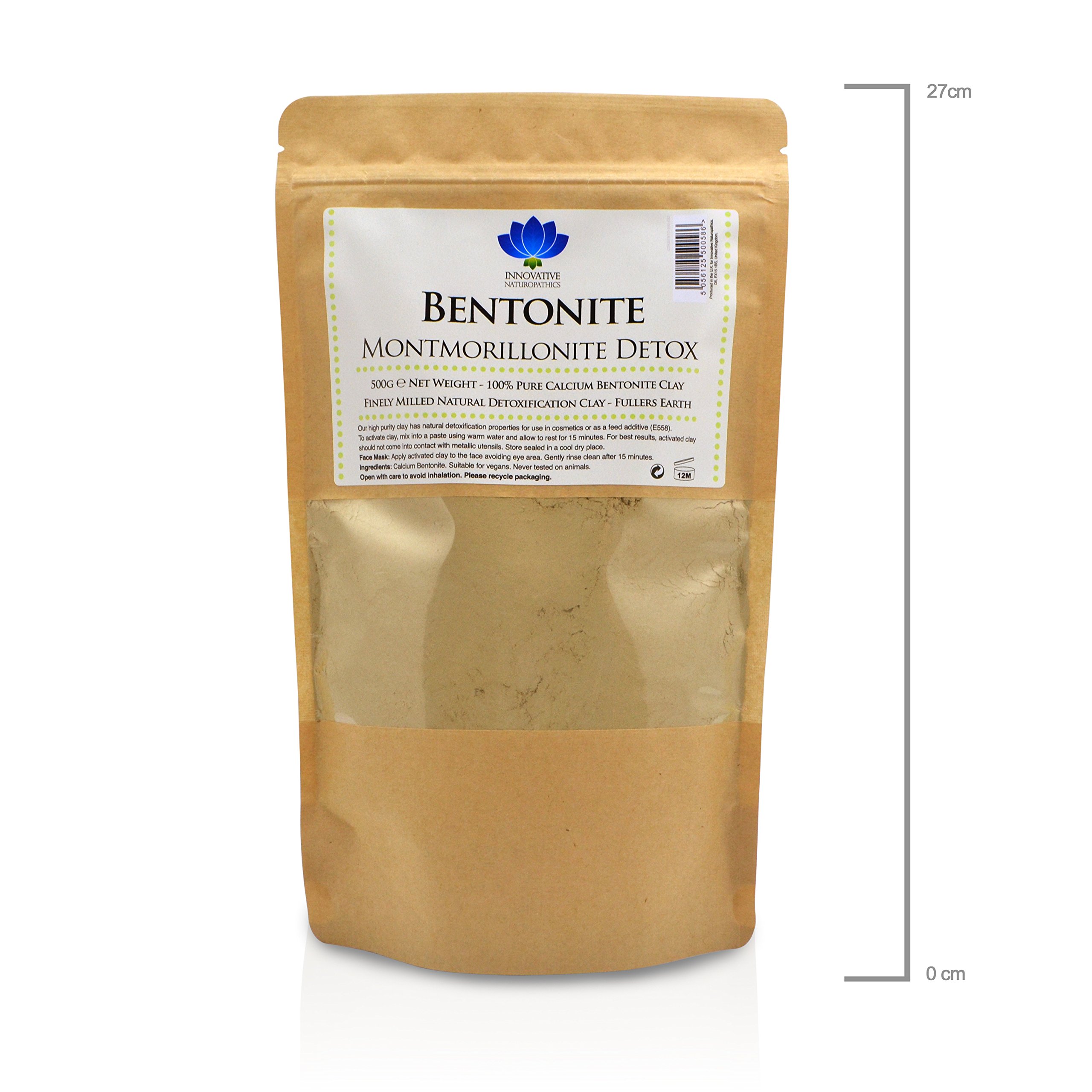 Bentonite – Confezione da 500 g – Pure Calcium Bentonite Detox