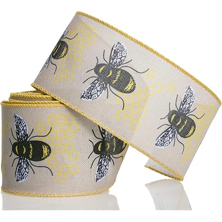 Amazon.com: Craig Bachman Honey Bee Canvas Wired Ribbon 2.5