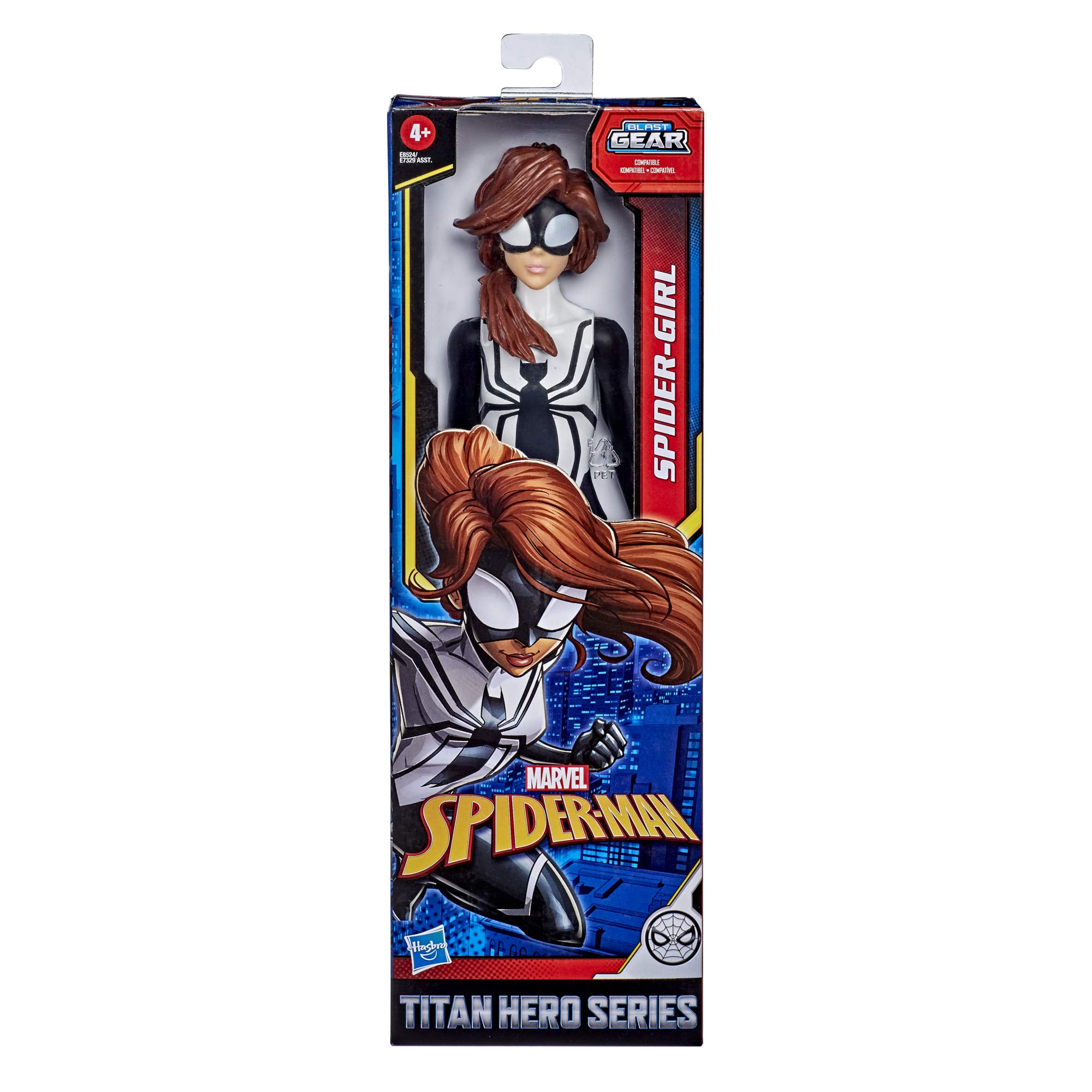 Marvel- Figura Spiderman Web Warriors Titan con 5 Puntos DE ARTICULACIÓN 30 CM Mod. SDOS, Color Multicolor. (Hasbro E73295L2)