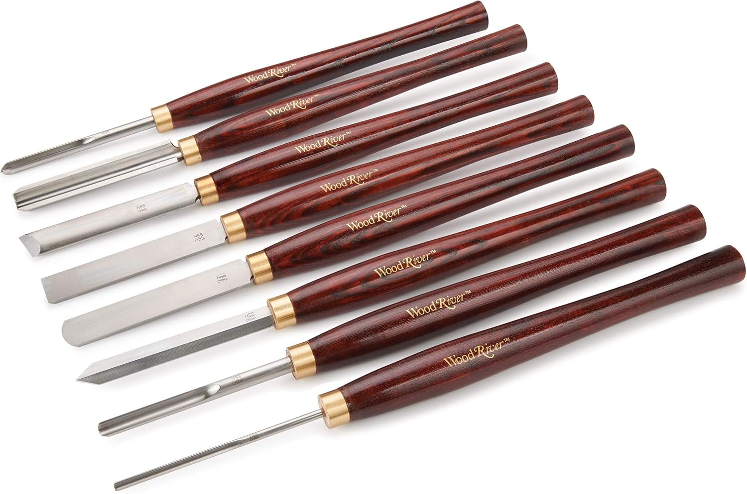 WoodRiver Turner's 8-Piece HSS Turning Tool Set with 16" Handles