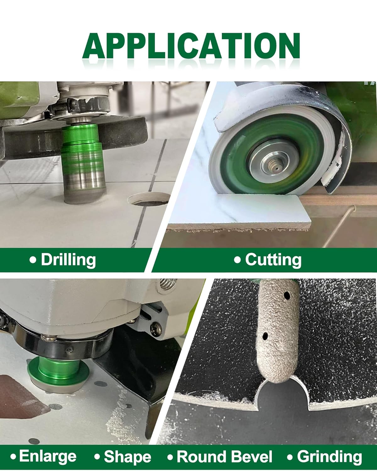 Tile Hole Saw Kit 14pcs- KURSTOL Diamond Core Drill Bits 6/6/8/20/25/35/50/75/100MM+4/5'' Finger Bit+2'' Chamfer Bit+4-1/2'' Saw Blade+SDS/HEX for Tile Porcelain Ceramic Granite Marble