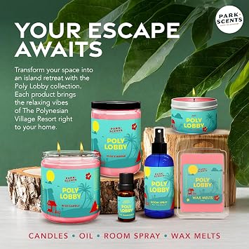 Park Scents Poly Lobby Polynesian Resort Theme Park Hotel Inspired Fragrance Oil USA Made Luxury Scented Essential Oils for Diffusers for Home, Aromatherapy, Gifts for Women, Sister (10ml)