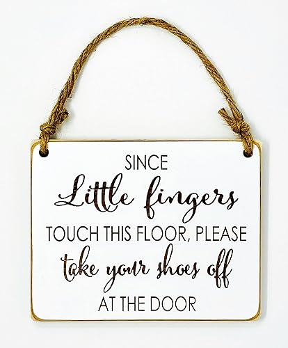 Little Fingers (Baby) Front Door Sign - Please Take Your Shoes Off Sign - Baby Shower Gift
