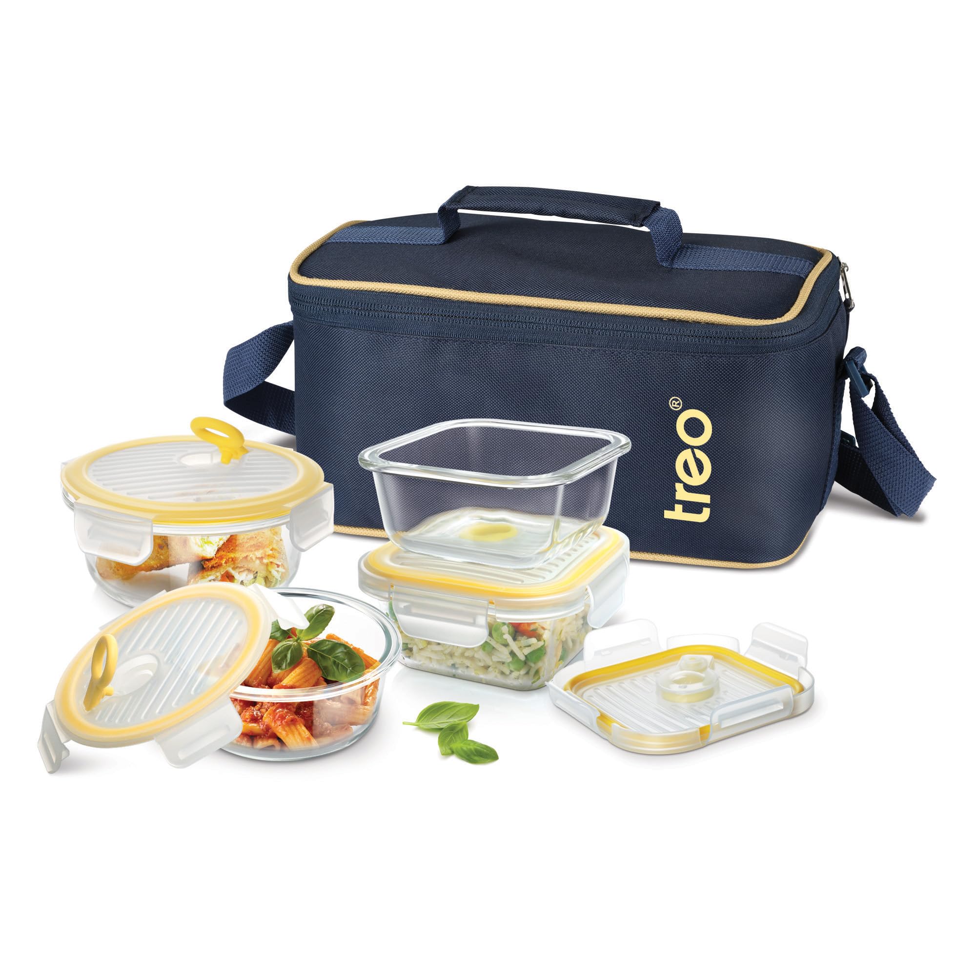 Treo by Milton All Fresh Omni Borosilicate Glass Tiffin | Microwave & Oven Safe | Air Vent Leak-Proof Lid with Durable J