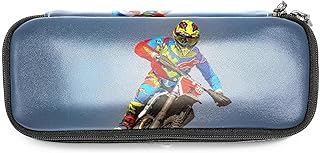 Astuccio Motocross Sacchetto Portapenne In Microfibra Con Cerniera Per Ragazzi, Ragazze, Bambini, Adolescenti, Adolescenti, Studenti, Donne, Uomini 19x7.5x3.8cm