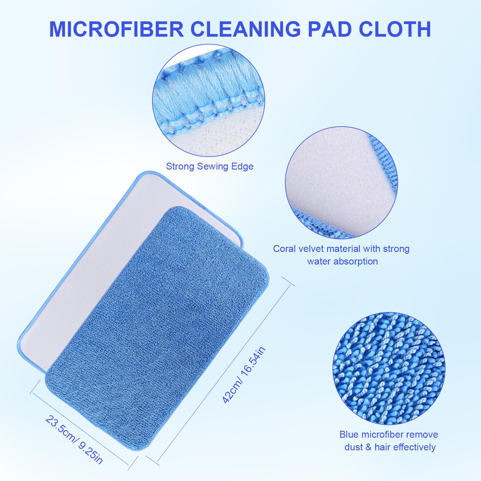 Confezione da 8 panni in microfibra compatibili con MR-SIGA Professional M-op, ricariche per la pulizia di pavimenti duri, doppio lato, riutilizzabili e lavabili