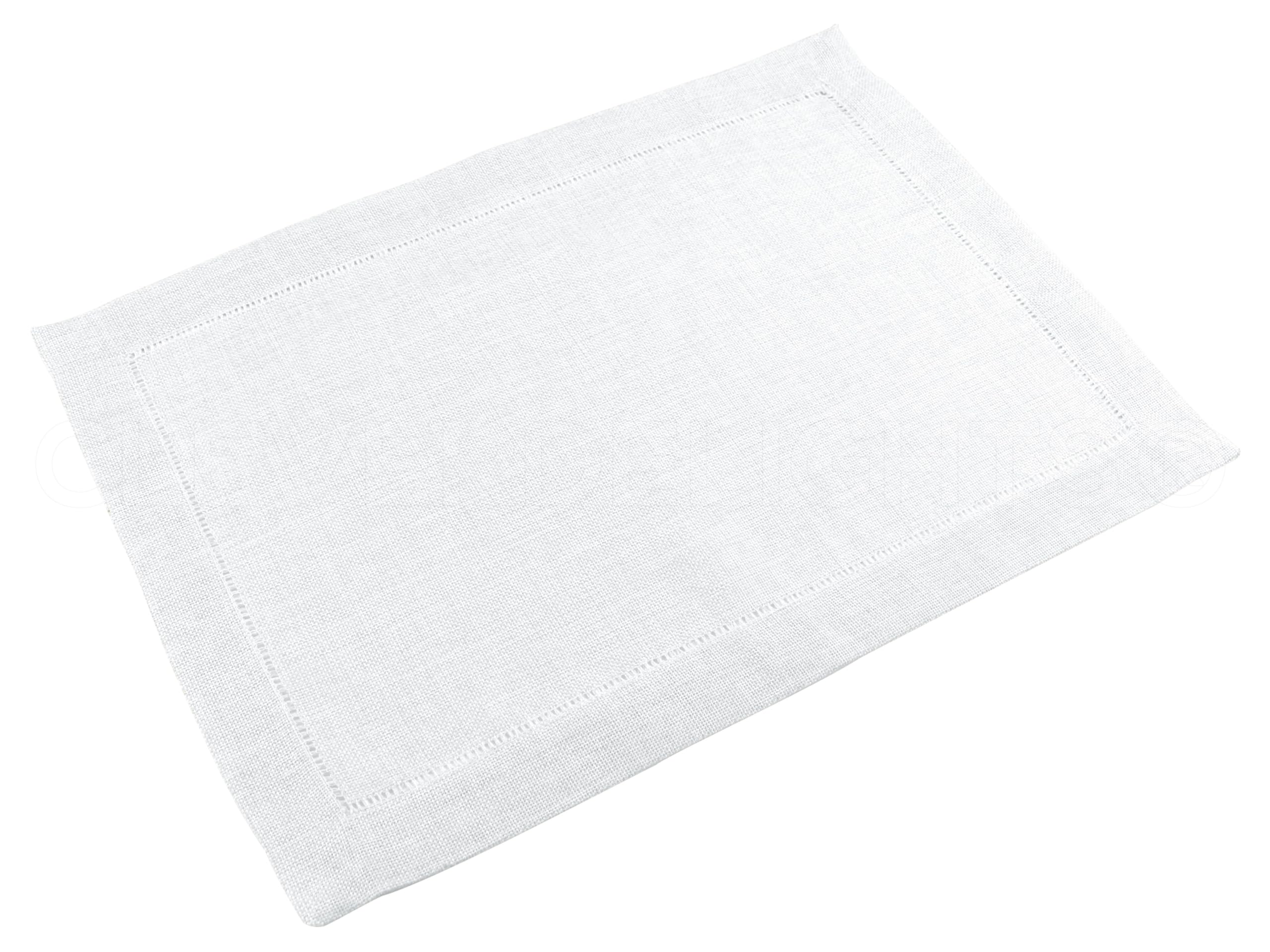 CleverDelights 6 unidades de manteles individuales cosidos con dobladillo – 14 x 20 pulgadas – blanco – fácil cuidado y lavable