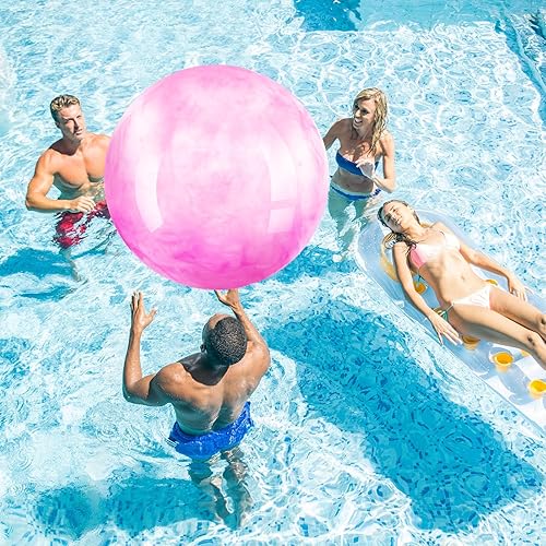 Miniatura 6 de 4 Pcs Inflatable Marbleized Big Bouncy Balls Large Rubber Ball Giant Inflatable Ball Inflatable Kickball Giant Beach Balls for Kids and Adult