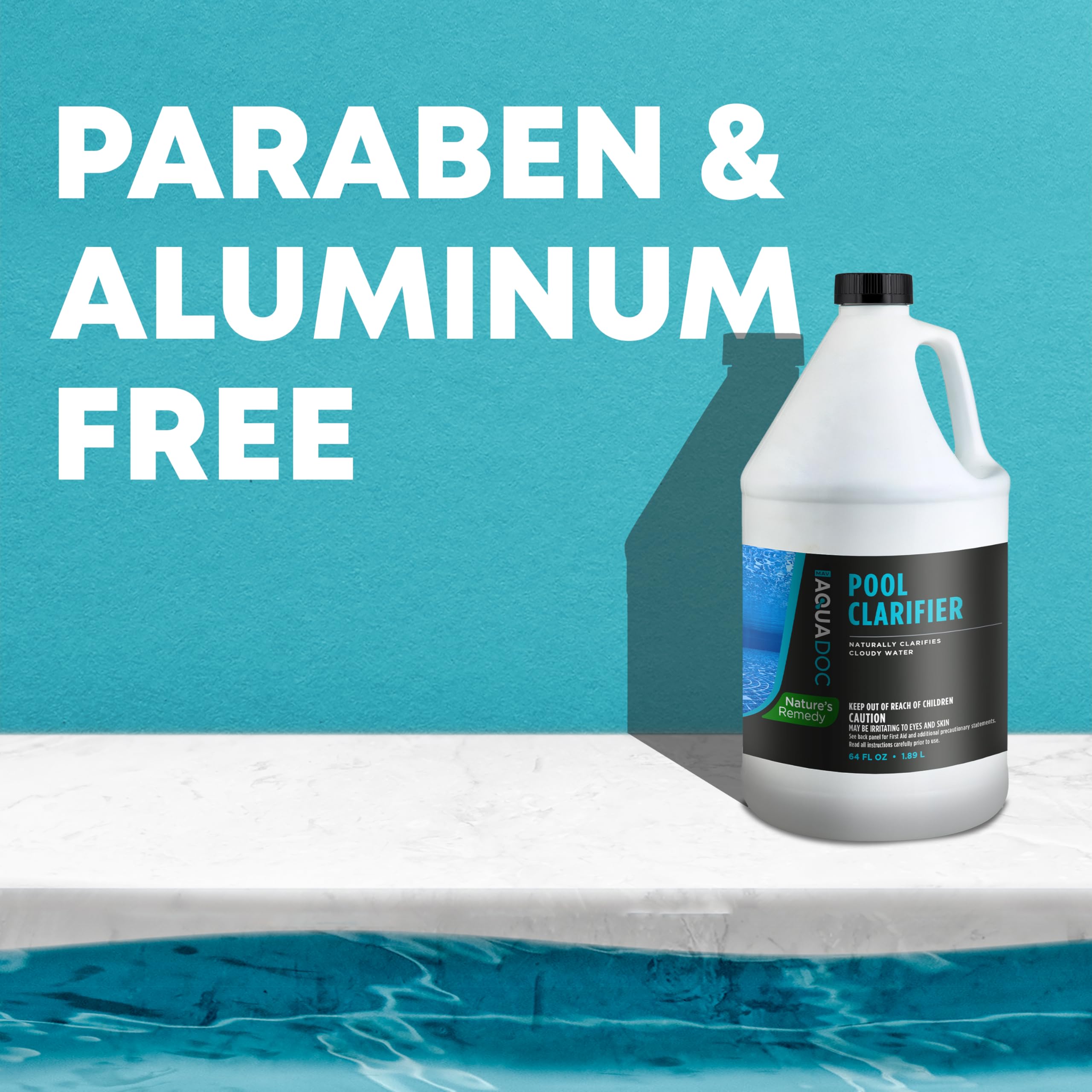 AquaDoc - Clarificador de agua natural para piscina, 64 onzas, ayuda a limpiar el agua nublada de la piscina para piscinas enterradas y sobre el suelo