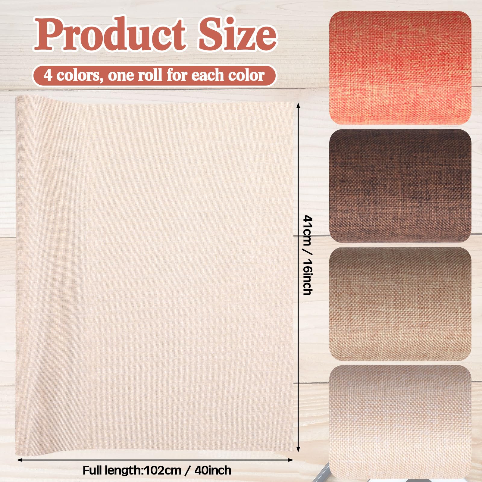 OLYCRAFT 100x42cm Tissu De Lin Pour Couverture De Livre Tissu Beige Pour Reliure De Livres Surface Avec Toile à Livres à Dos De Papier Toile à Livres à Tissage Serré Pour La Reliure De Livres