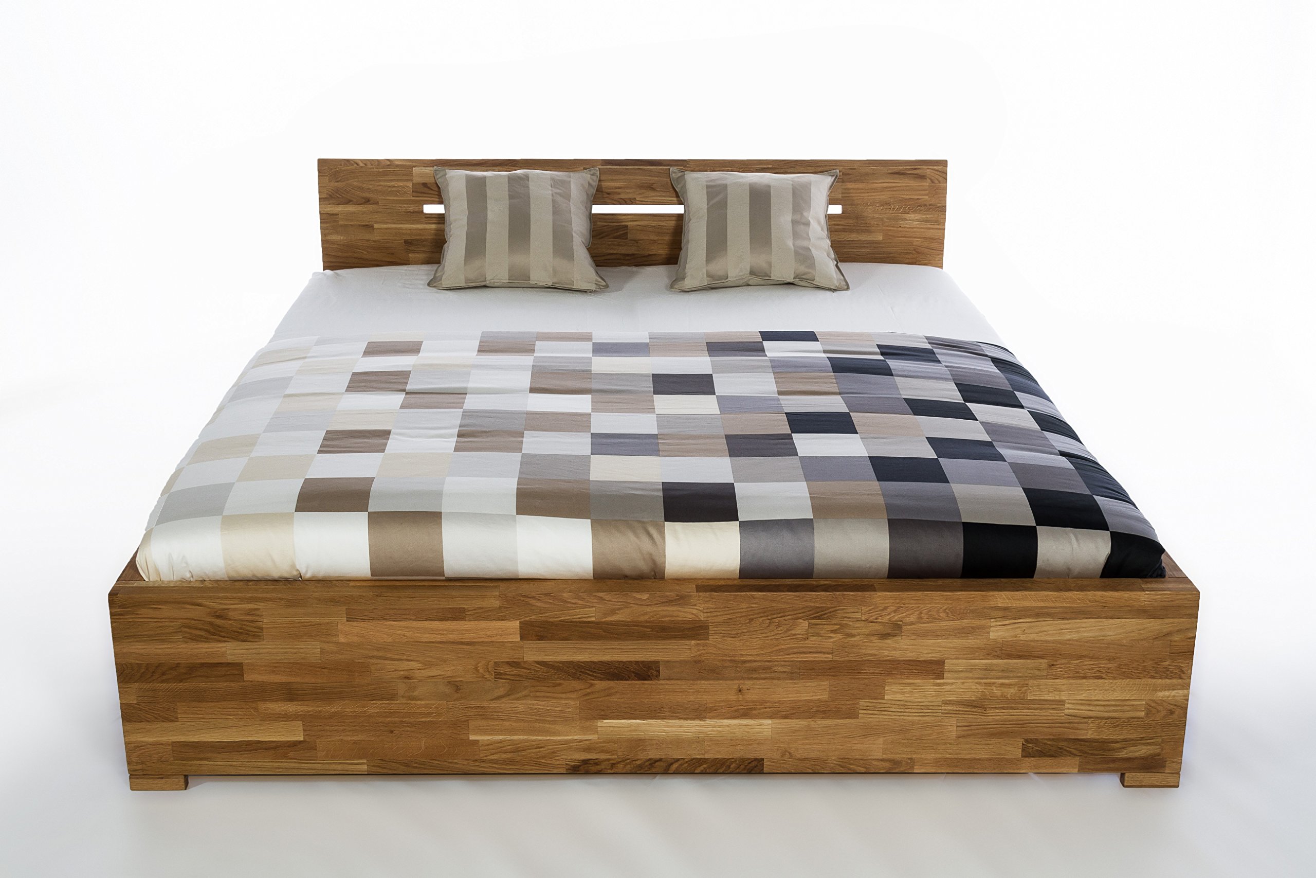 Letto matrimoniale in legno massello di rovere, modello Firenze, in confezione originale, tutte le misure disponibili