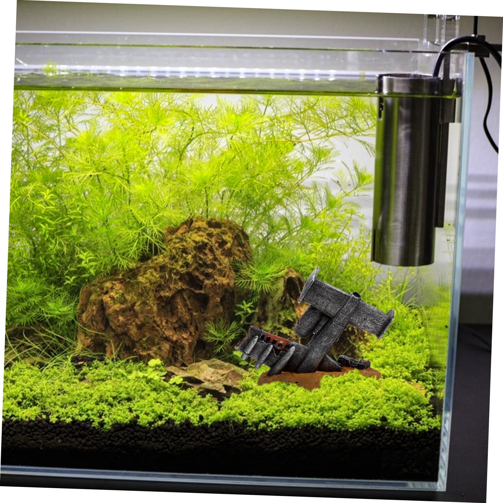 Decoración de Acuario con Adorno Compacto para Peceras Decoración Cueva y Roca Accesorio Natural para Acuarios Pequeños y Medianos para Vibrante y Fácil