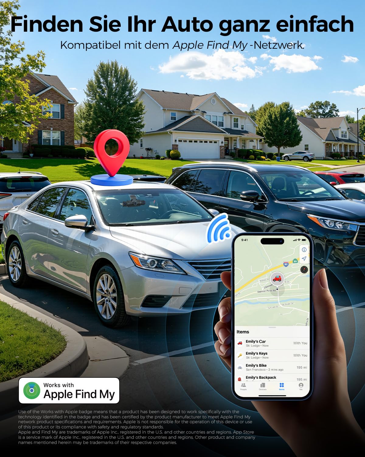 AZDOME Dashcam Auto 4 Kanal 360 Grad Dashcam mit Apple Find My (nur iOS), 5.8GHz WiFi, 64-GB-Karte, 2.5K+3 * 1080P Dashcam, IR Nachtsicht, Parkmodus, Erinnerung bei Müdigkeit am Steuer(M350)