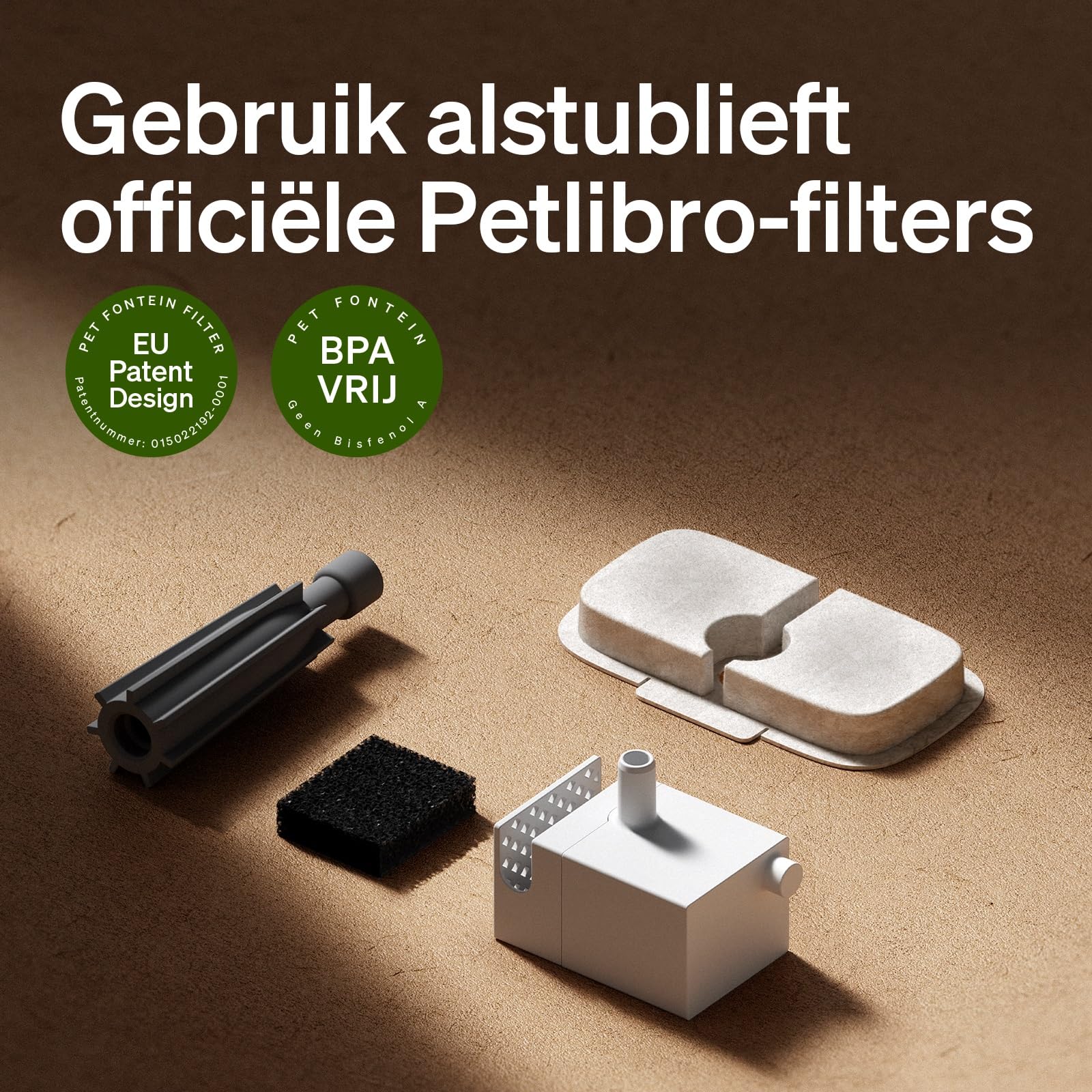 PETLIBRO Drinkfontein Kat Filter, Verpakking van 4 Vervangingsfilters voor Dockstream Kattendrinkfontein PLWF005, PLWF115, PLWF105, Filter met Verticale Filtratie voor Kattenfontein