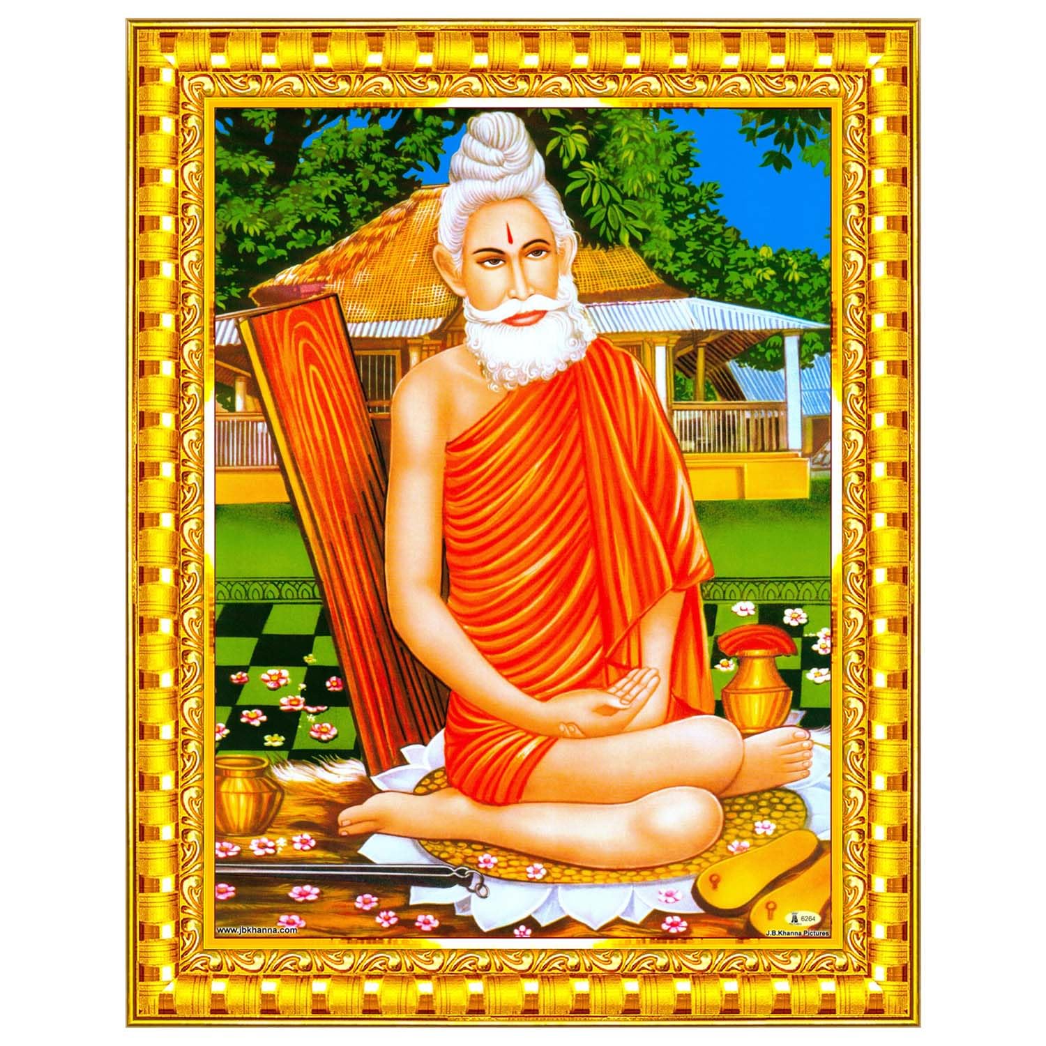 Loknath Baba Lokenath Wall Painting Framed Home Decor (Wood,Matte,Gold,Small Size,6 x 8 Inch) R1985S-image-11