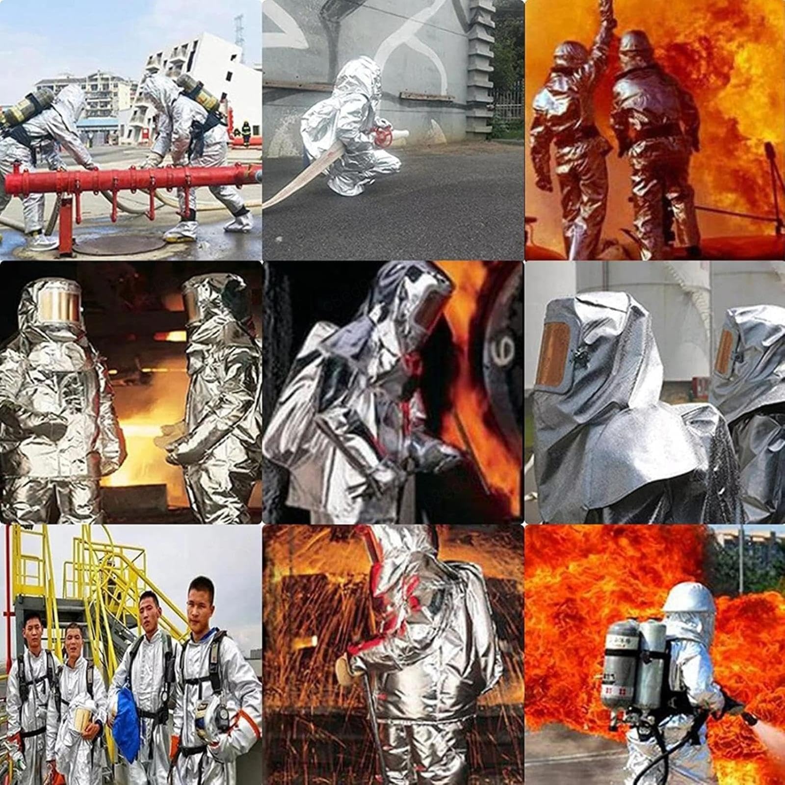 Traje Aislamiento Resistente Al Calor, Traje Resistente Calor Traje Aluminizado Resistente Calor Papel Aluminio Mina Carbón, Pozo Petróleo, Mina, Planta Química