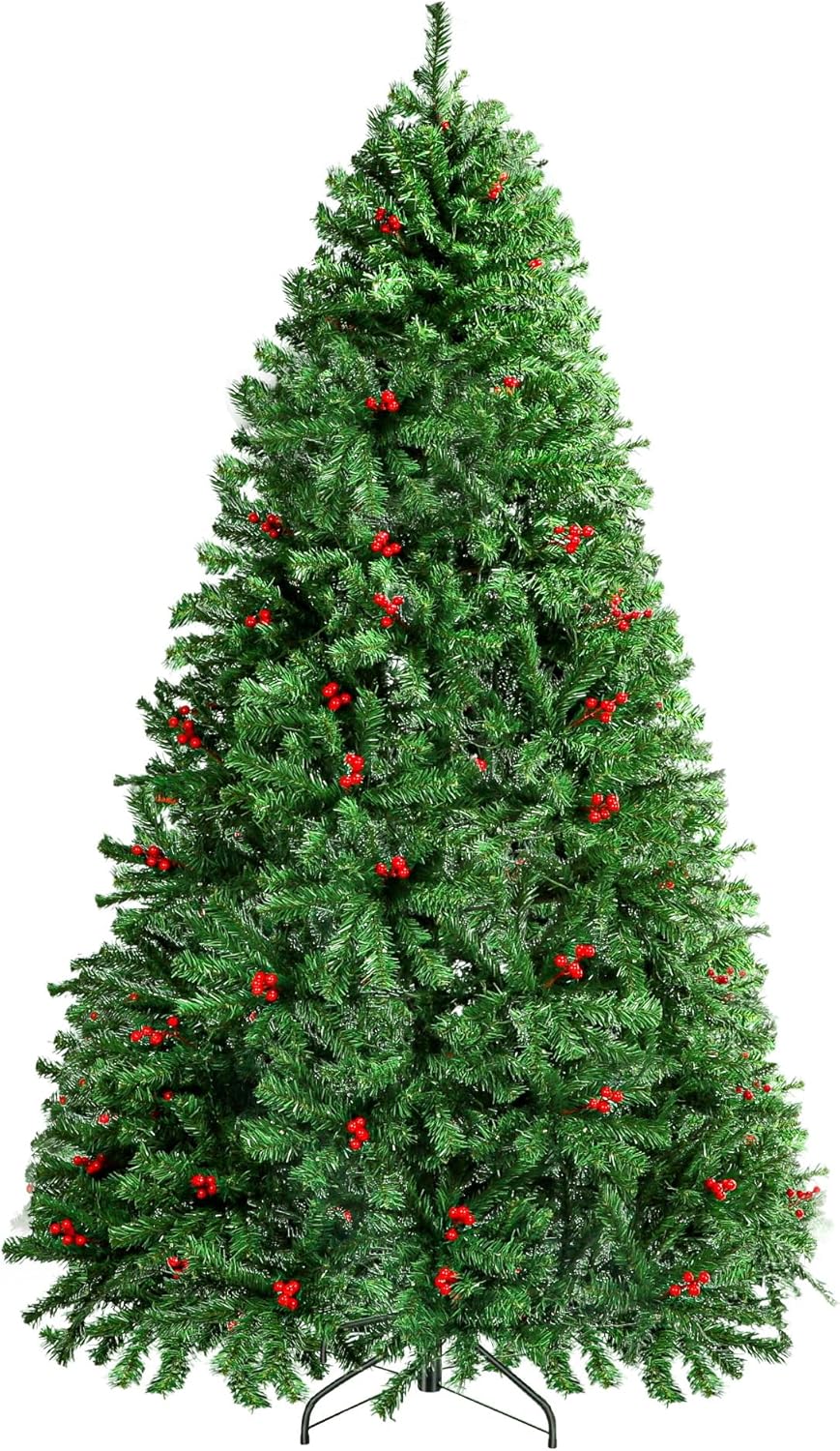 BROVIEW 6ft Christmas Tree, PreDecorated Artificial Christmas Trees, Unlit Holiday