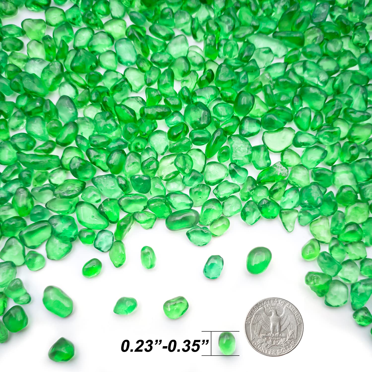 Keedolla Piedras de cristal de mar verde de 3 libras para acuario, grava pulida para pecera, piedras transparentes para pecera, piedras de vidrio coloridas para decoración de jarrones, acuario, grava,
