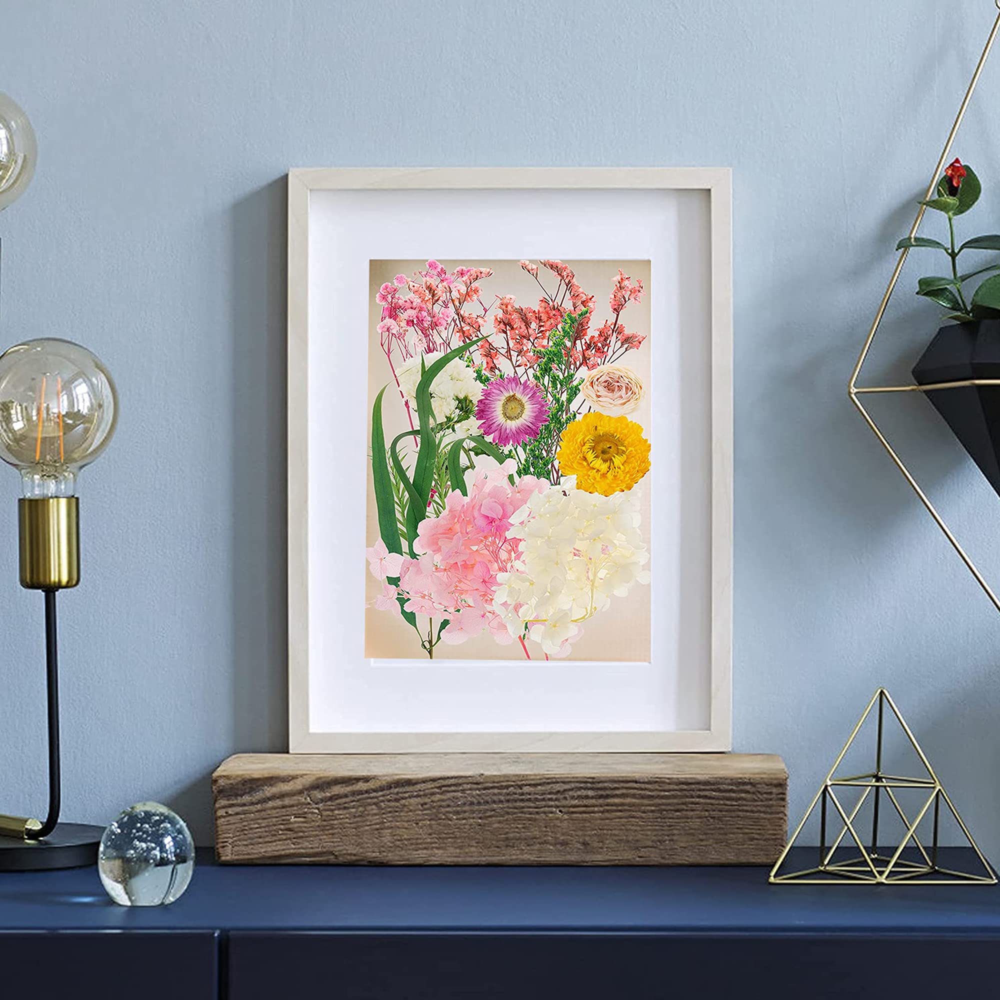 Cayway 8 Pacchetto Set fai da te in carta con fiori secchi, Stampo per Carta in Legno Cornice in Legno per La Fbbricazione Della Carta, Fiori Secchi, Sostituisci il Panno a Rete per Fai da