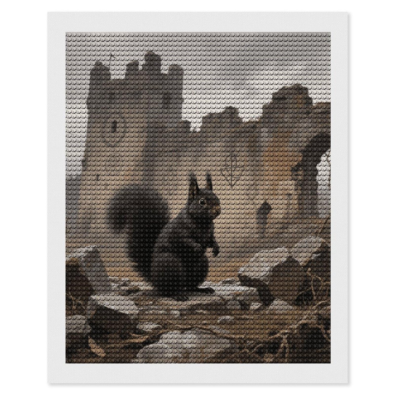 DWVTSLH Squirrel Diamond Painting Kits for Adults, Personalized Diamond Photo Art Full Drill, DIY 5D Diamond Art Painting Kits for Beginners, Home Wall Decor 16"x20"