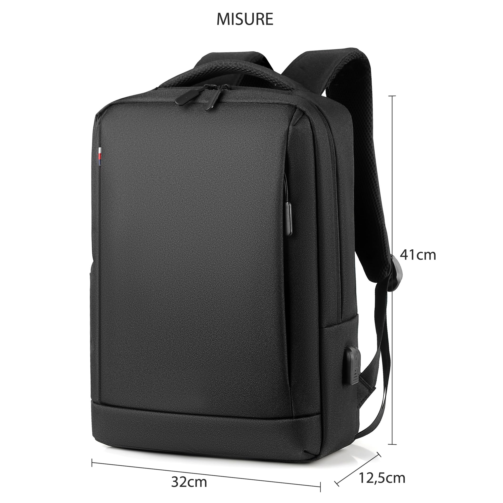 Mixroom Zaino Porta PC 15.6" Uomo Borsa per Computer Portatile Custodia Laptop Notebook USB Casual Viaggio Z33