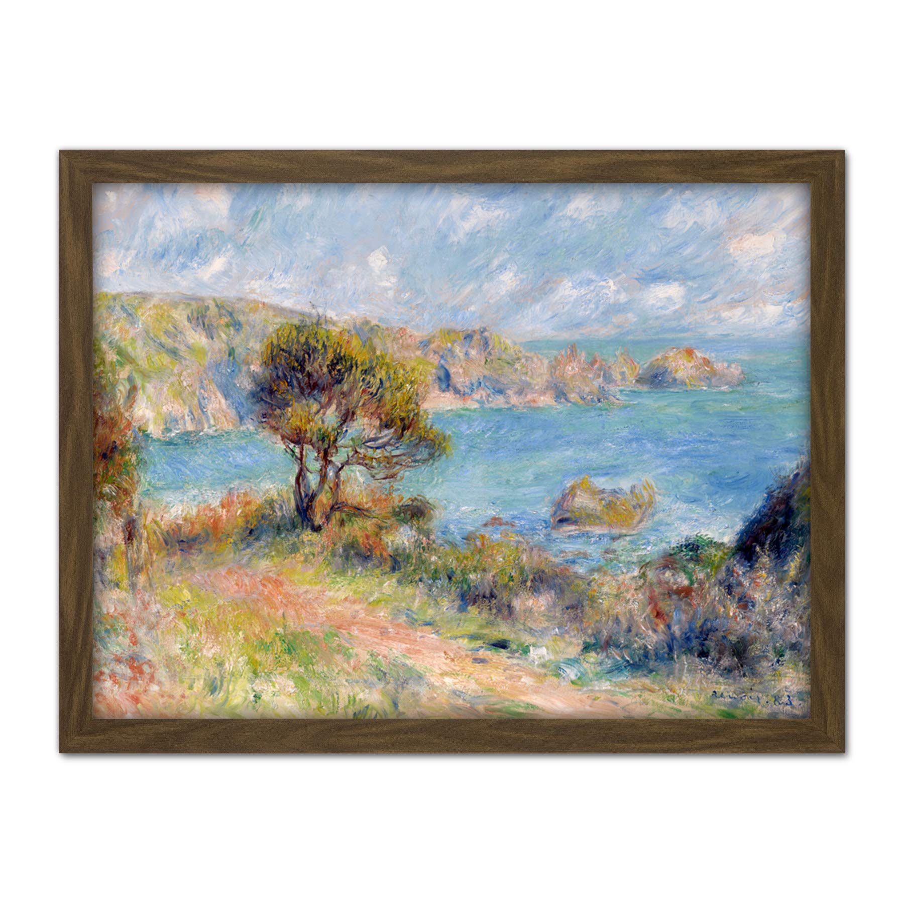 Artery8 Pierre Auguste Renoir View At Guernsey 1883 Painting Artwork Framed Wall Art Print 18X24 Inch