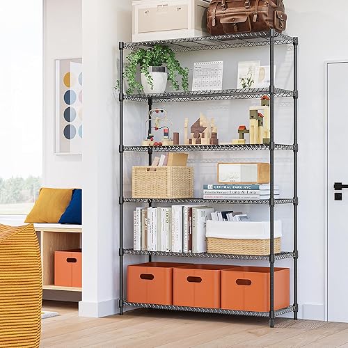 Miniatura 9 de MZG Estantería de almacenamiento de alambre de 450 libras, 3 niveles, organizador de acero, estante de alambre para el hogar, cocina, oficina, cromo