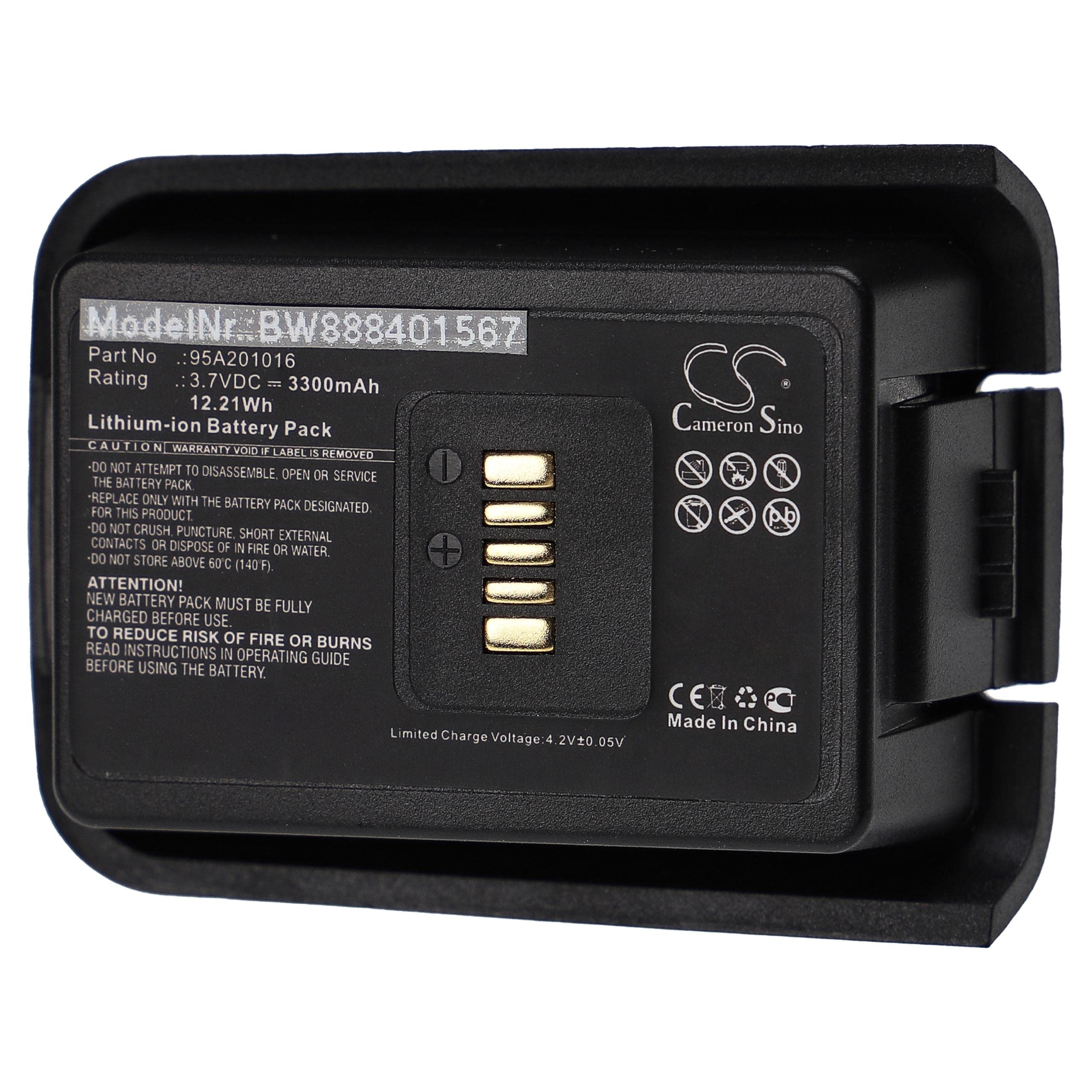 vhbw batteria compatibile con Datalogic 950401003, P20, P20-1001, Pegaso lettore di codici a barre, POS (3300mAh, 3,7V, Li-Ion)