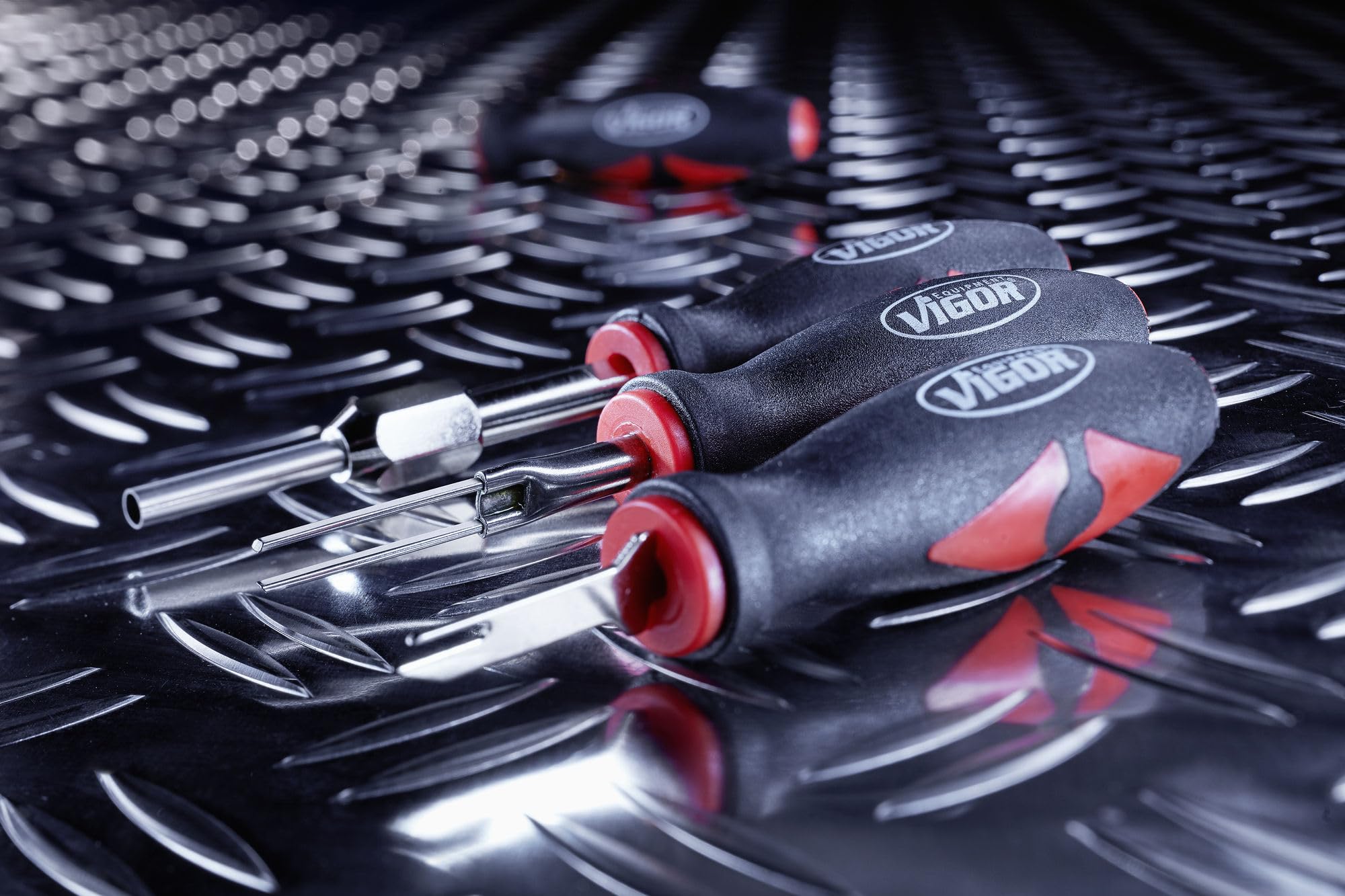 VIGOR Juego de herramientas de desbloqueo de cables V4451, Para contactos de enchufe redondos y planos, Juego de 23 piezas, Desbloqueo sin daños de enchufes y conectores eléctricos | 1600 g, 23 piezas, indispensable para mecatrónicos y electricistas de au