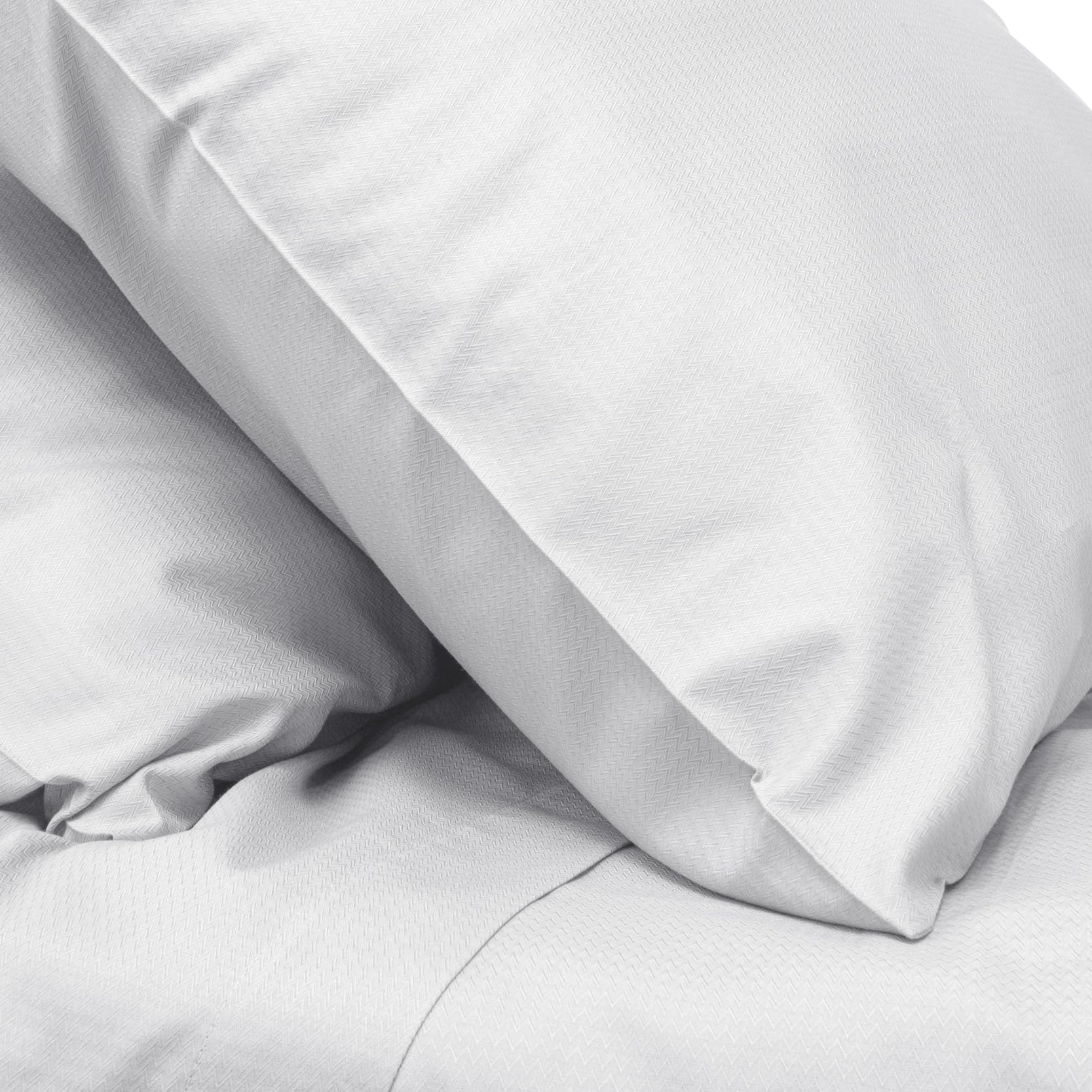 Ruggeri - Double Bed Sheet Set - Made in Italy - 100% Pure Cotton Satin - Candies Collection (White Zigzag) - Image 4
