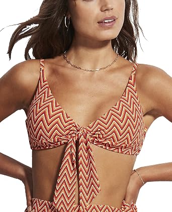 Seafolly Womens Twist Tie Front Bralette Bikini Top Swimsuit