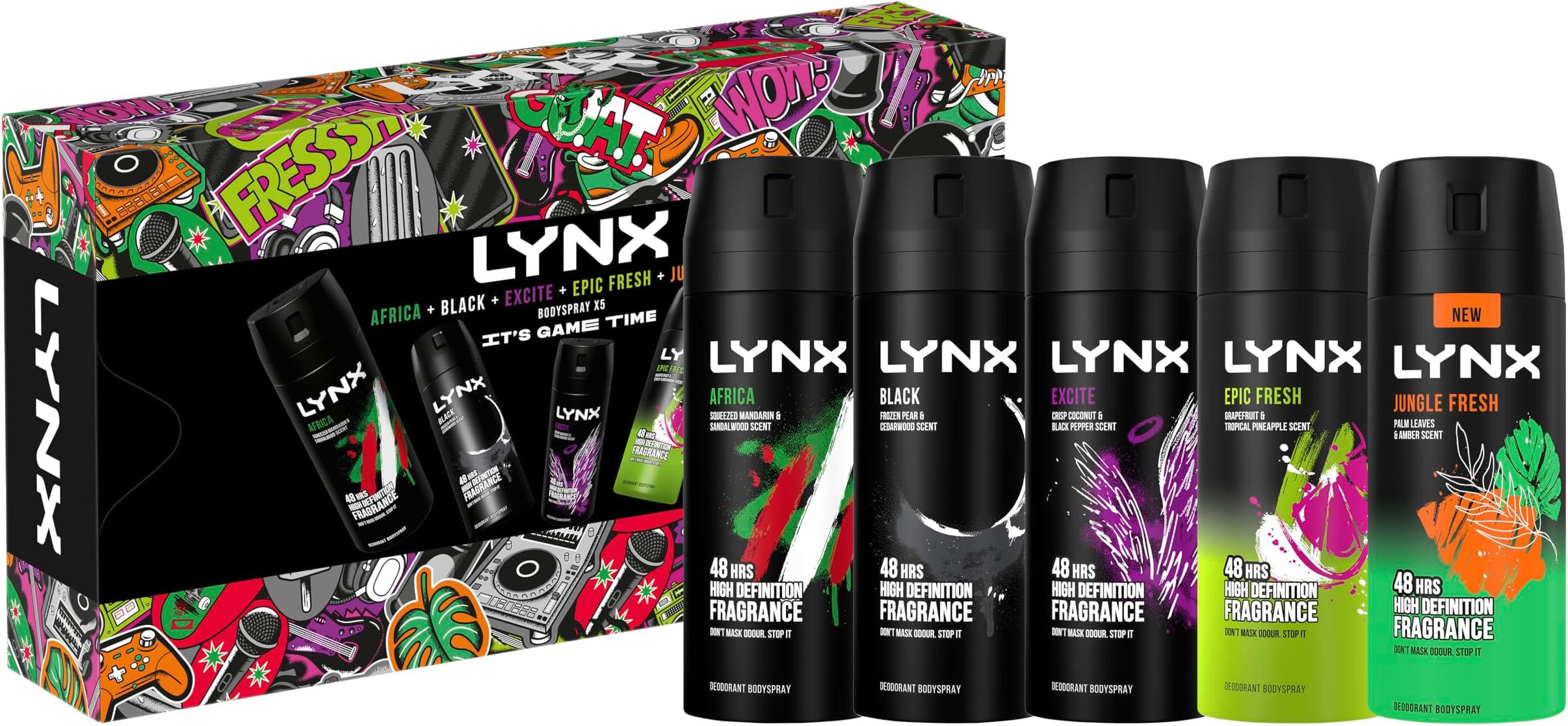It's Game Time 5 piece Deodorant Body Spray Gift Set for him