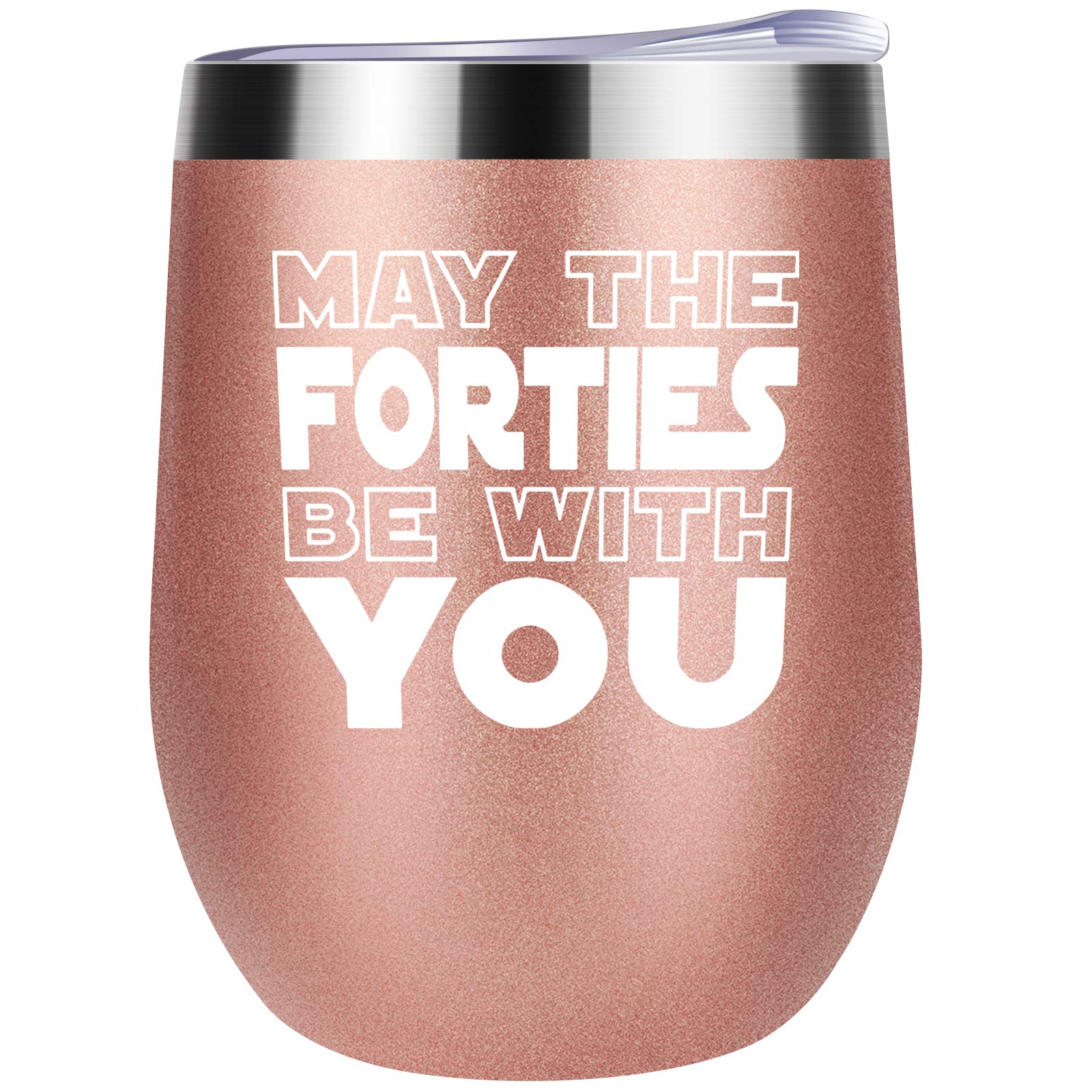 Wife Gifts 40th Birthday Gifts For Women Men 1981 40th Birthday Decorations for Women Men Gifts for Women Turning 40 Wine Tumbler 40 Year Old Gifts For Men Him Her Husband Wife Dad Mom Friends 12 oz