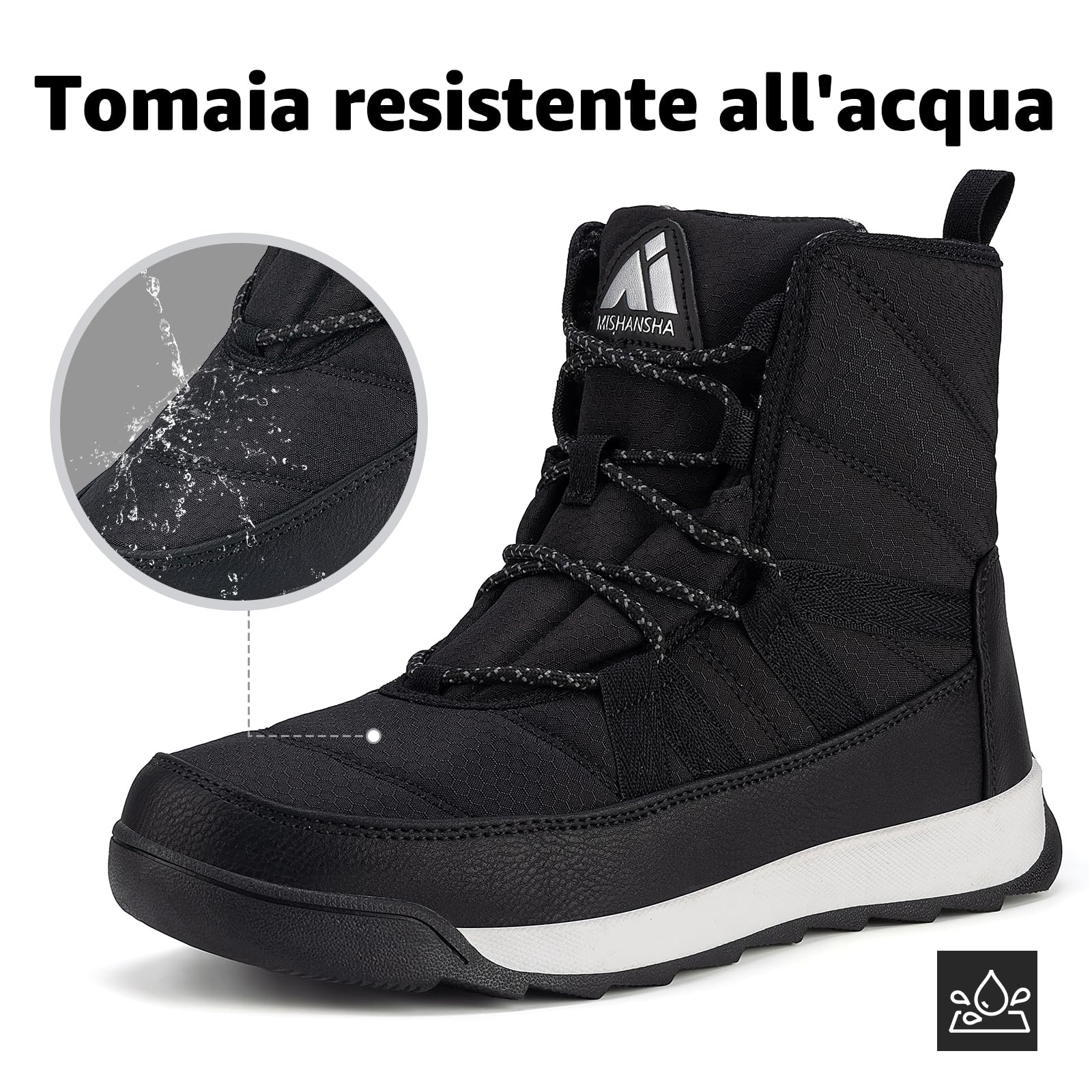 Mishansha Stivali da Neve Donna Antiscivolo Caldi Scarpe Invernali Comfort Gr.36-42