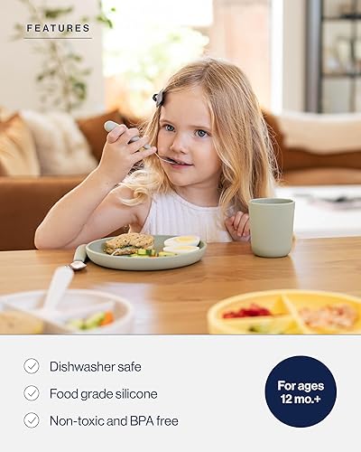 Miniatura 3 de Lalo Big Bites - Juego completo de vajilla para niños, apto para lavavajillas, sin BPA, juego de vajilla para niños, incluye cuenco apilable, plato,