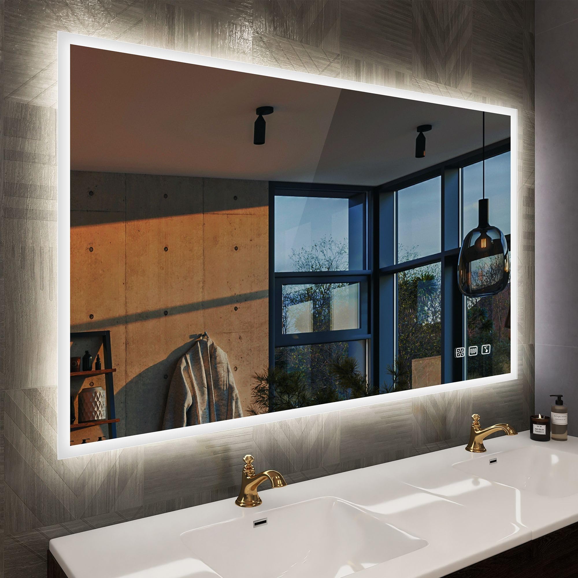 Badspiegel 170x80cm mit LED Beleuchtung - Wählen Sie Zubehör ...