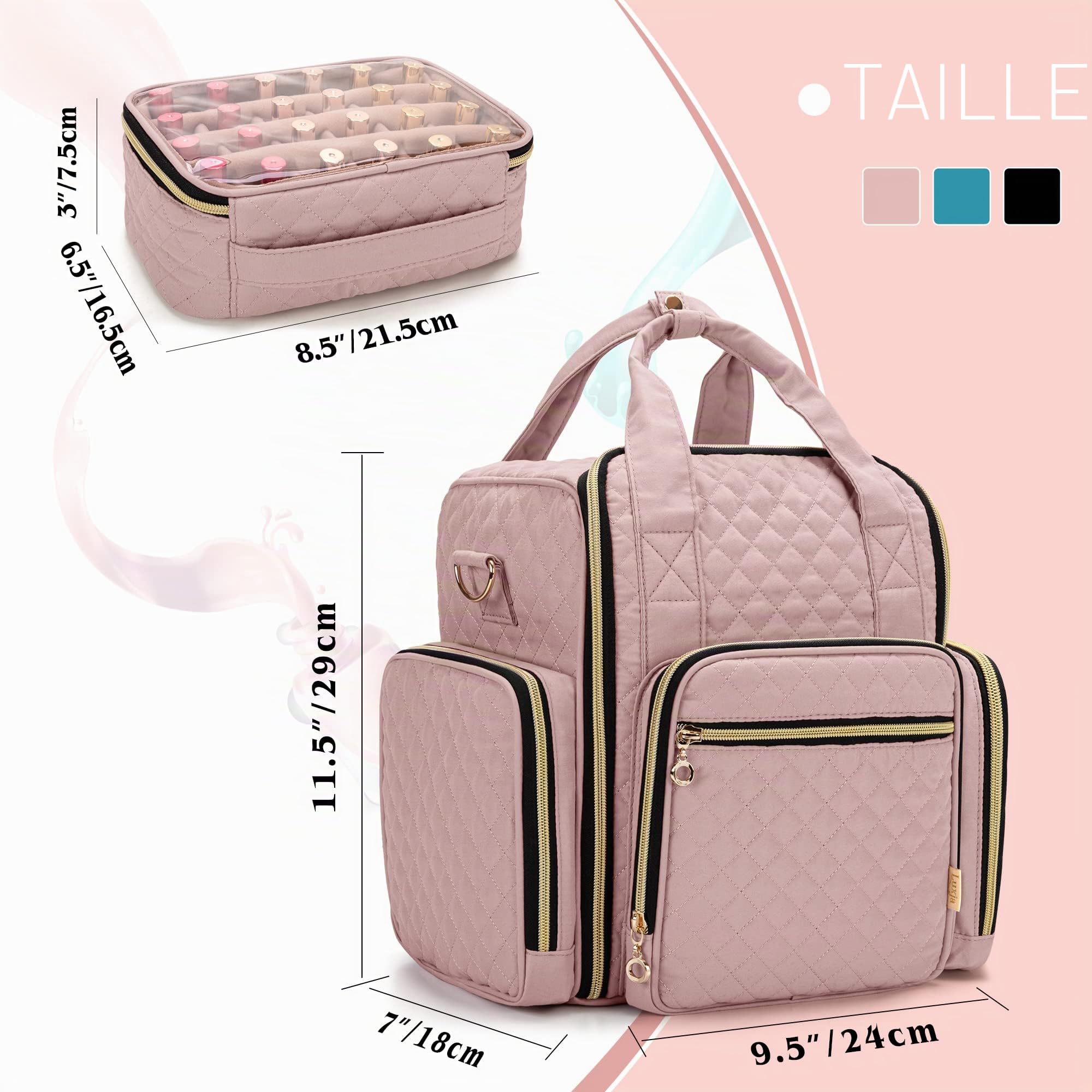 Luxja Sac pour Rangement Vernis à Ongle pour 72 Bouteilles