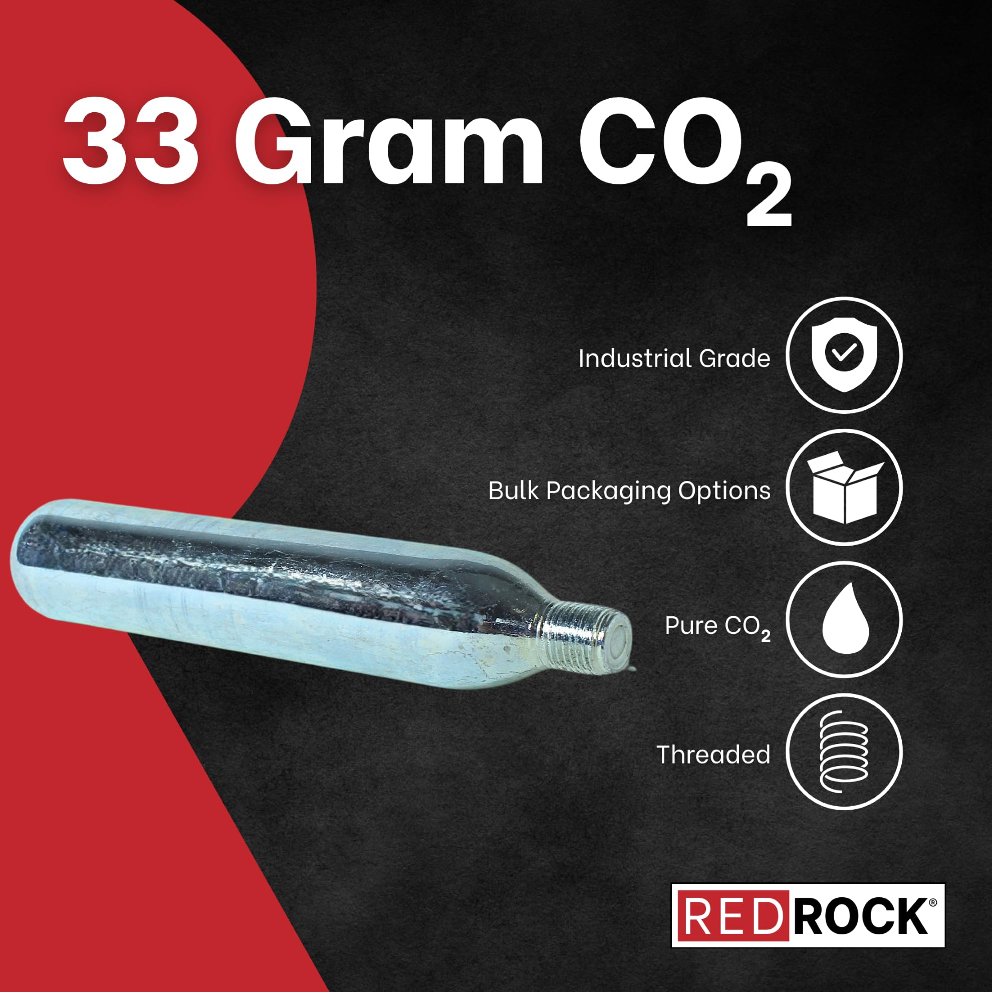 Redrock 33 gram CO2 Cartridge 1/2