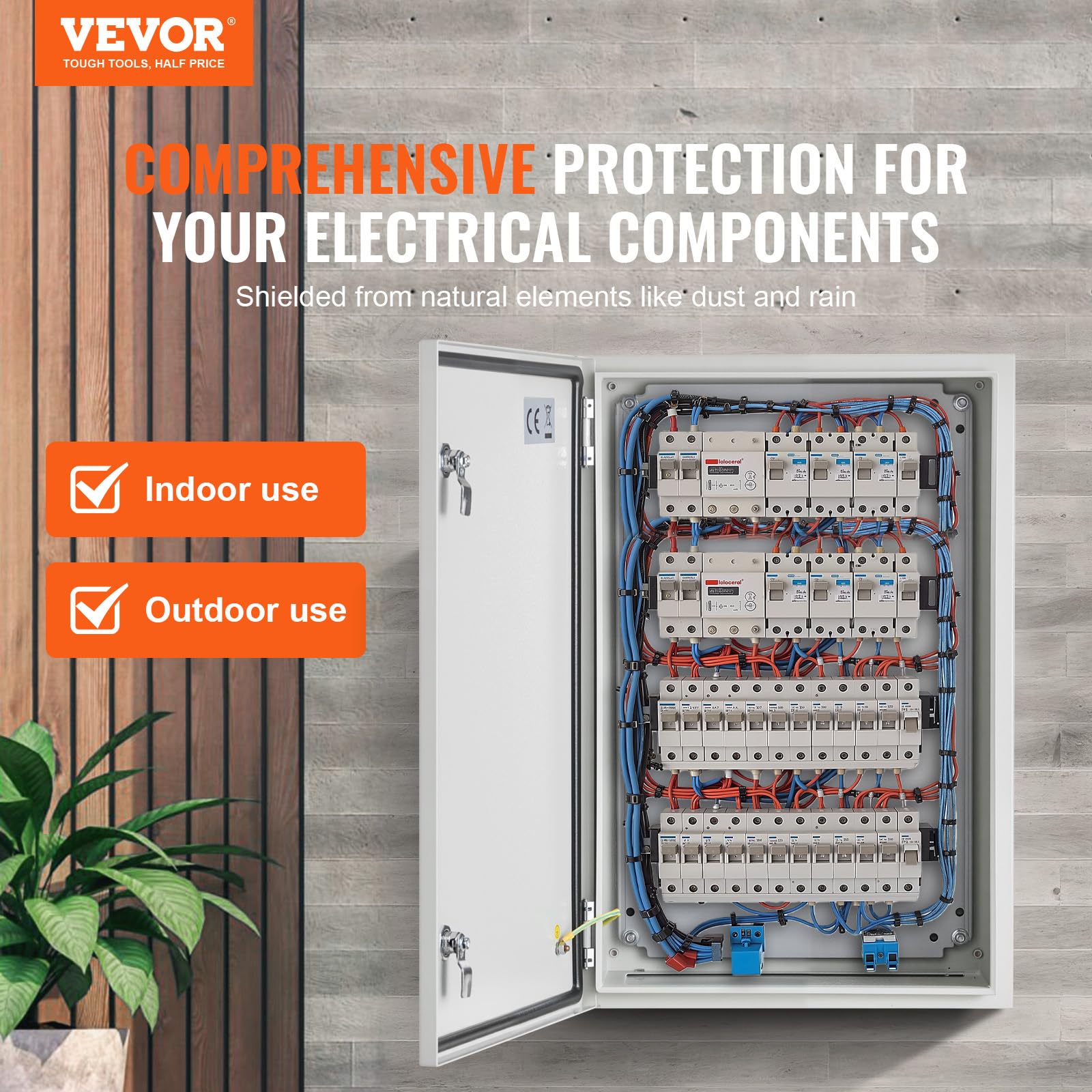 VEVOR Steel Electrical Box - Weatherproof & Secure -2