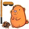 Capybara Pinata Set with 15 x 12 x 2.8 Inch Cute Animal Capybara Pinata Stick Blindfold Confetti for Kids Adults Birthday Game Supplies Funny Animal Party Centerpiece