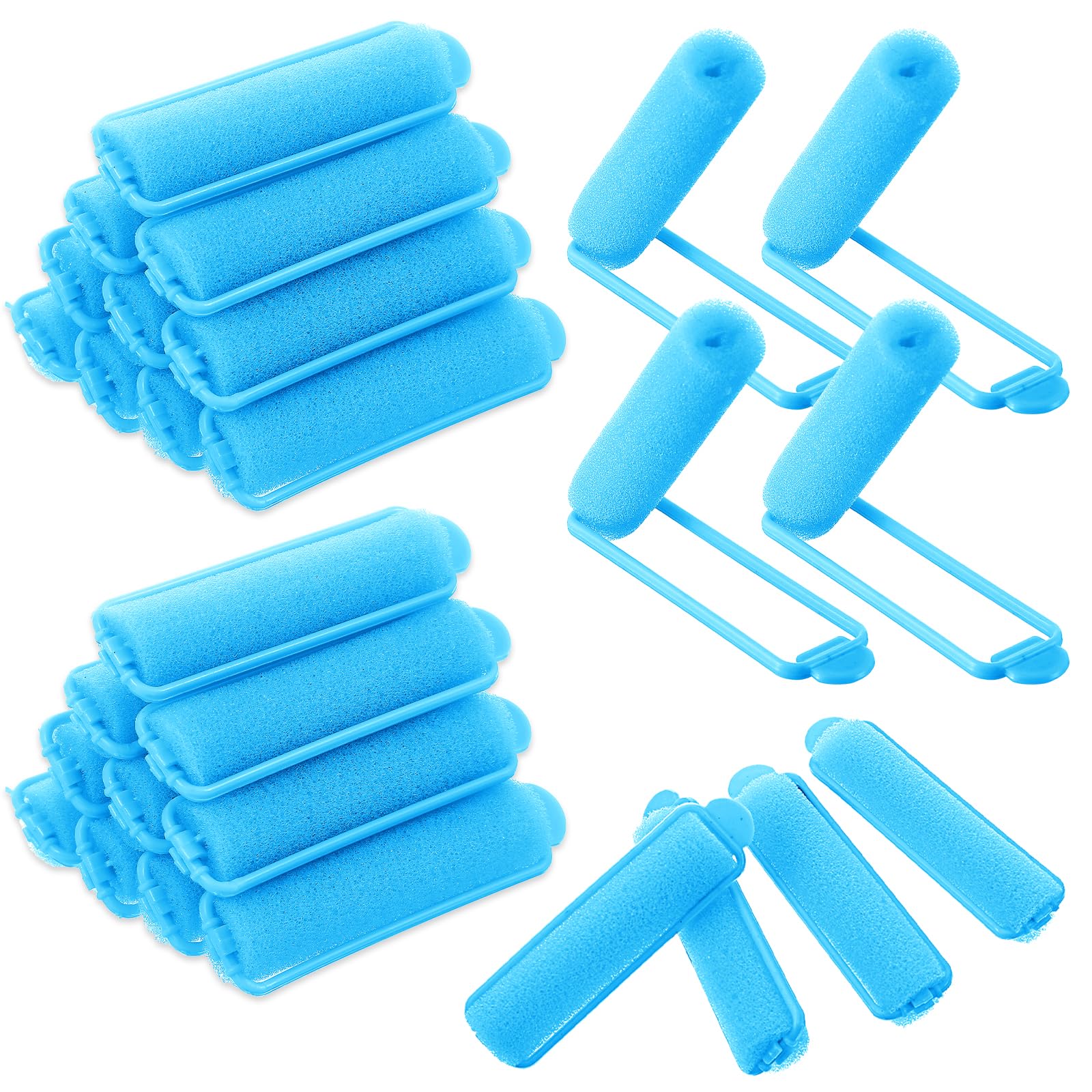 Oruola 28pcs Foam Curlers, Sponge Hair Rollers,2.67 In Heatless Foam Rollers Hair for Hairs Styling Long Short Hairs Ladies Children, Blue