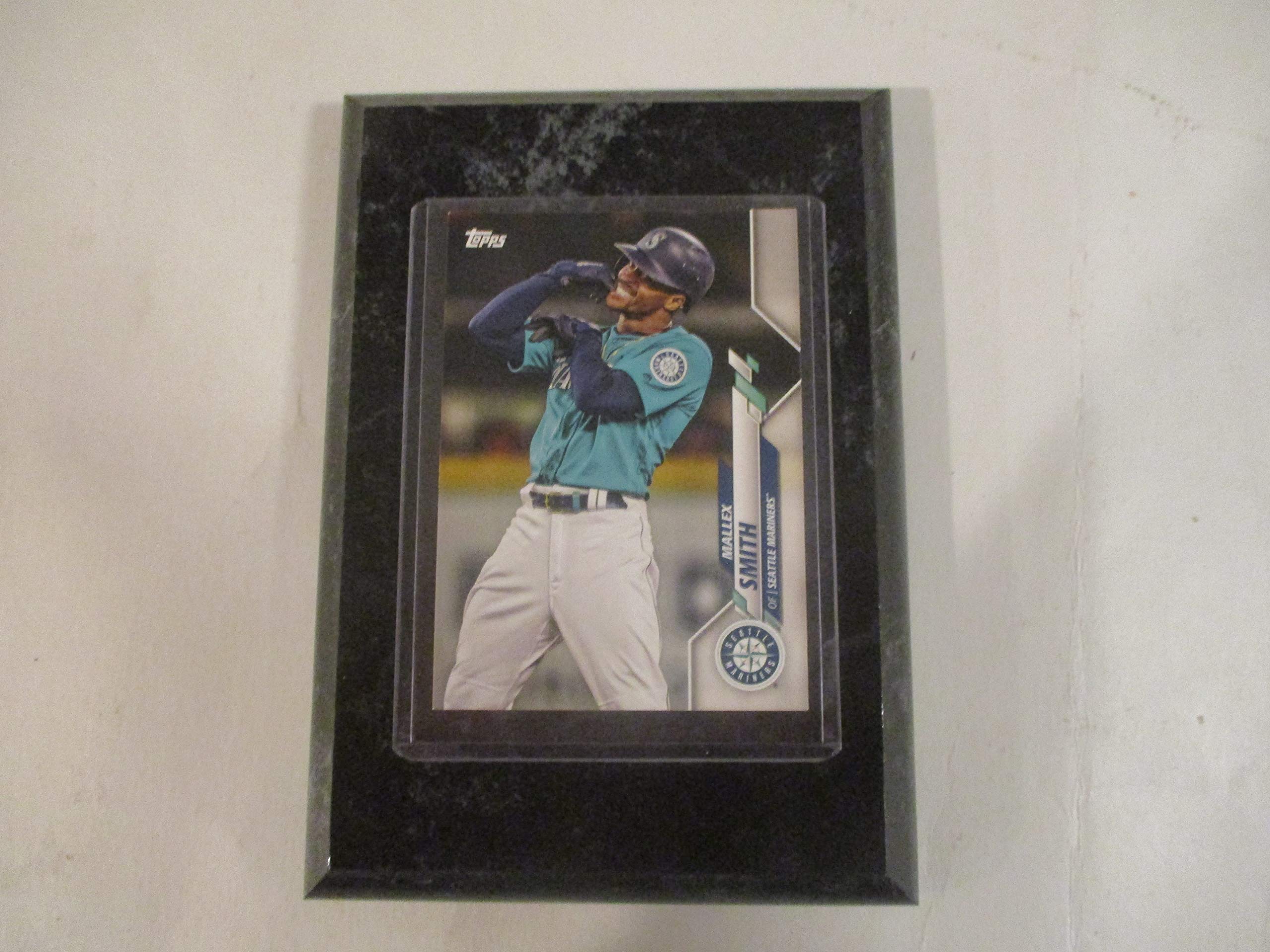 MALLEX SMITH SEATTLE MARINERS 2020 MLB TOPPS PLAYER CARD MOUNTED ON A 4" X 6" BLACK MARBLE PLAQUE