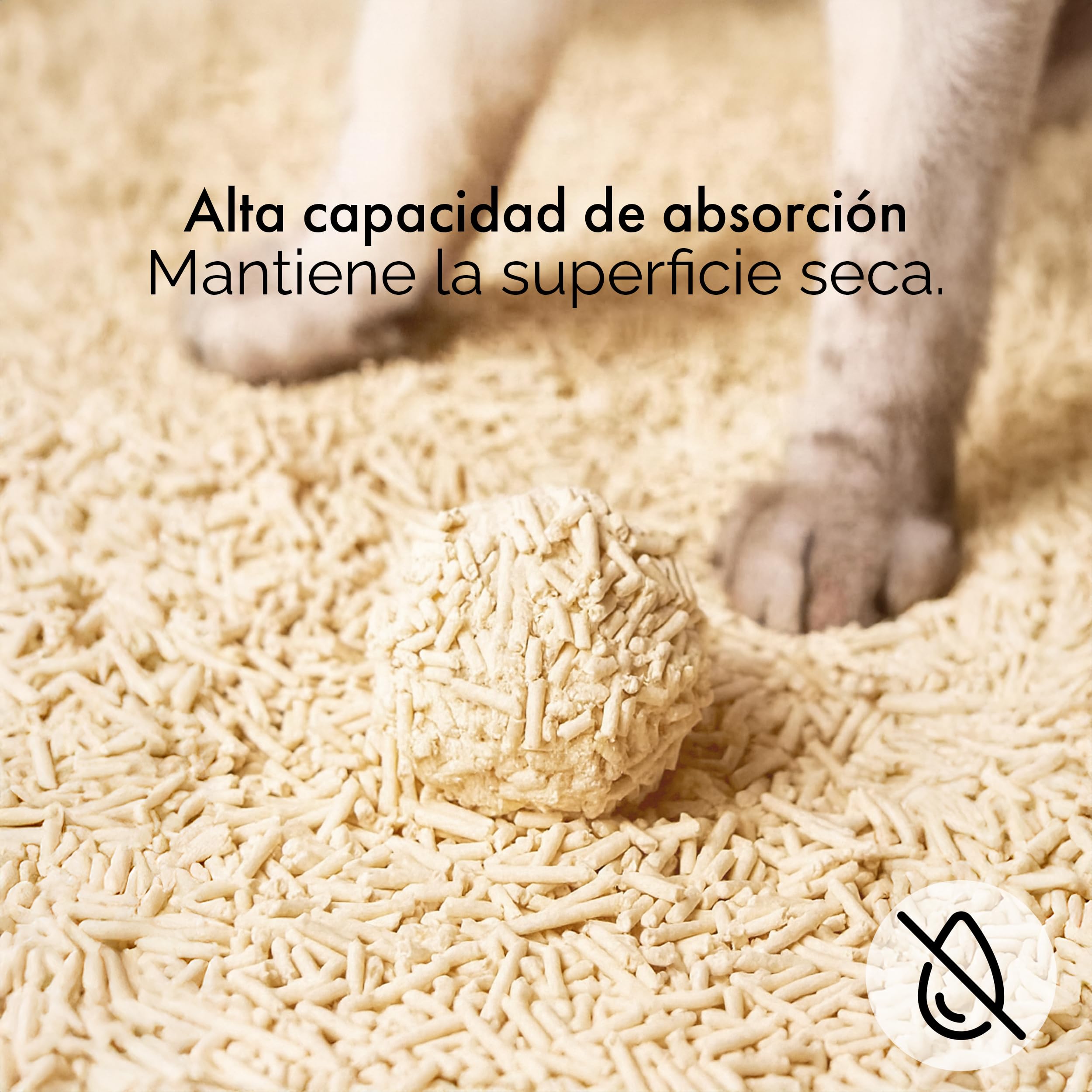 BESCH Pack 6 Arena de Tofu Aglomerante para Gatos 6L– 100% Natural, Biodegradable, Control de Olores y Bajo Polvo