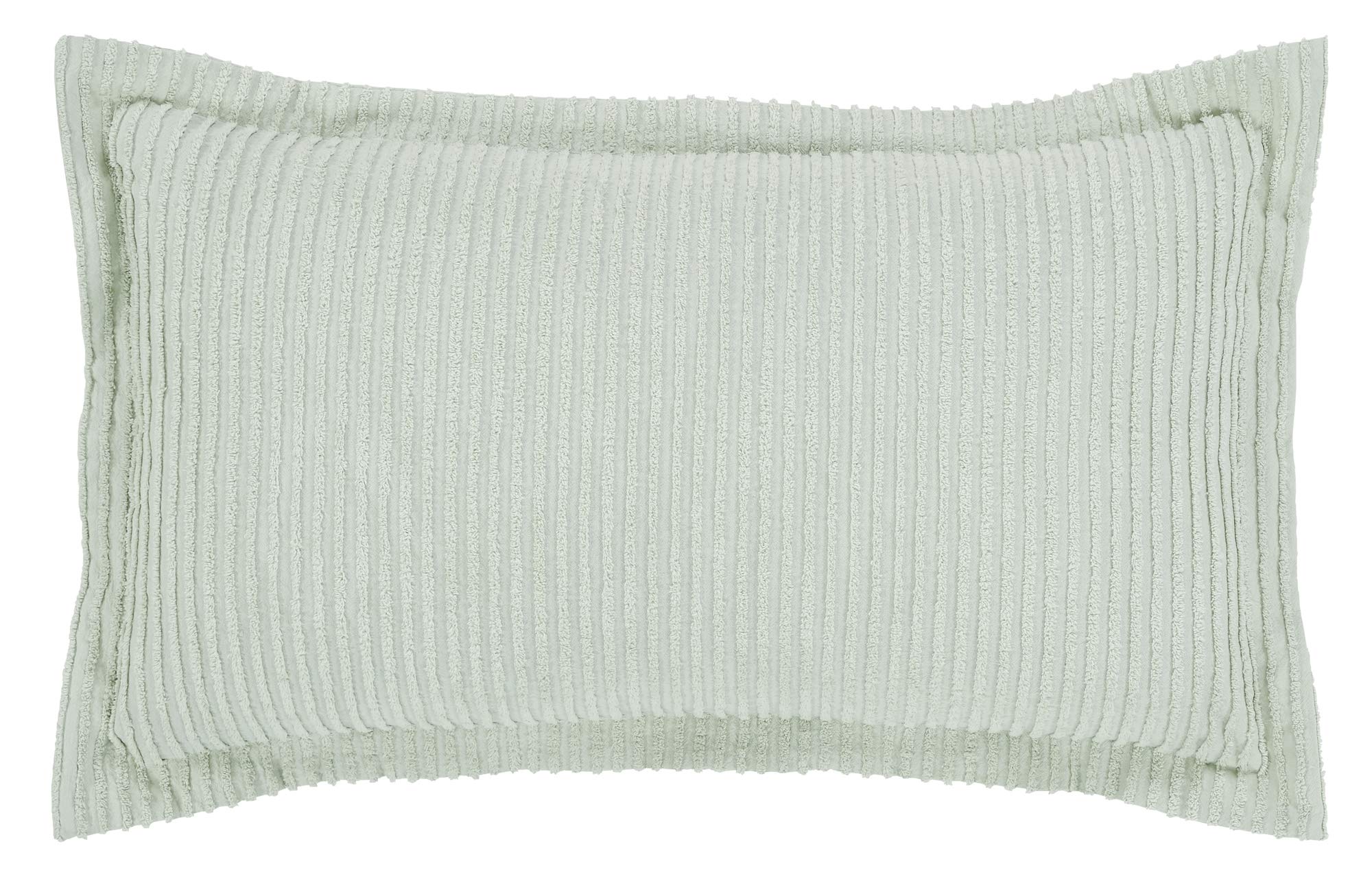 Better Trends Jullian Collection is Super Soft and Light Weight in Bold Stripes Design 100% Cotton Tufted Unique Luxurious Machine Washable Tumble Dry, King Sham, Sage