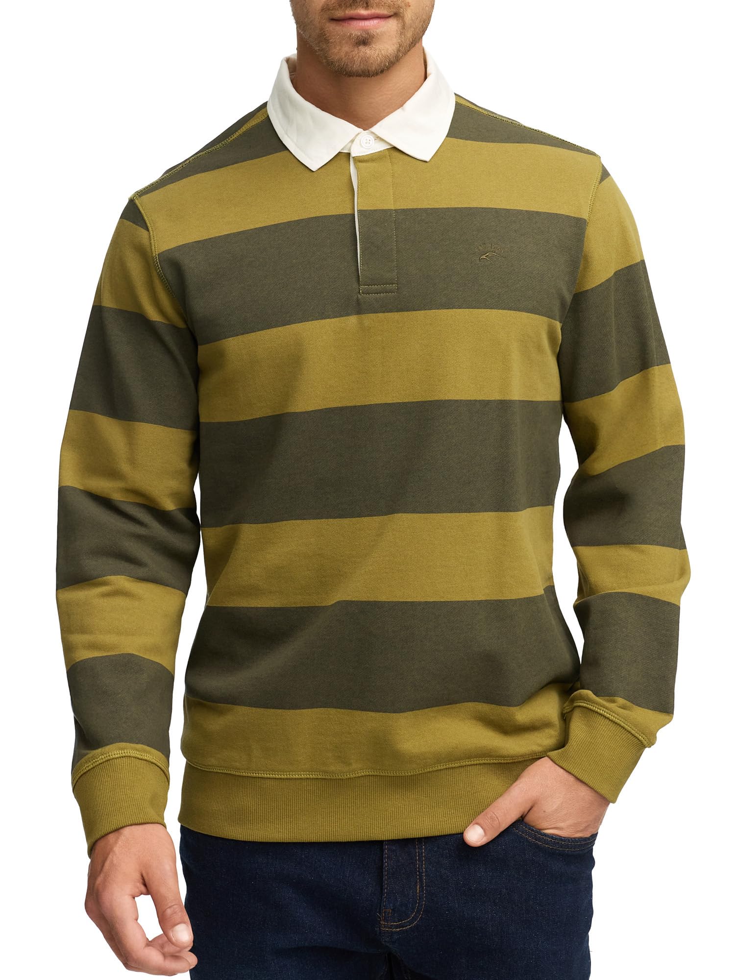 Indicode Herren INDinaro gestreiftes Langarmshirt aus 100% Baumwolle | Klassisches Streifenshirt für Alltag und Freizeit, Baumwollshirt, Longsleeve, Freizeitshirt, Langarmoberteil für Männer