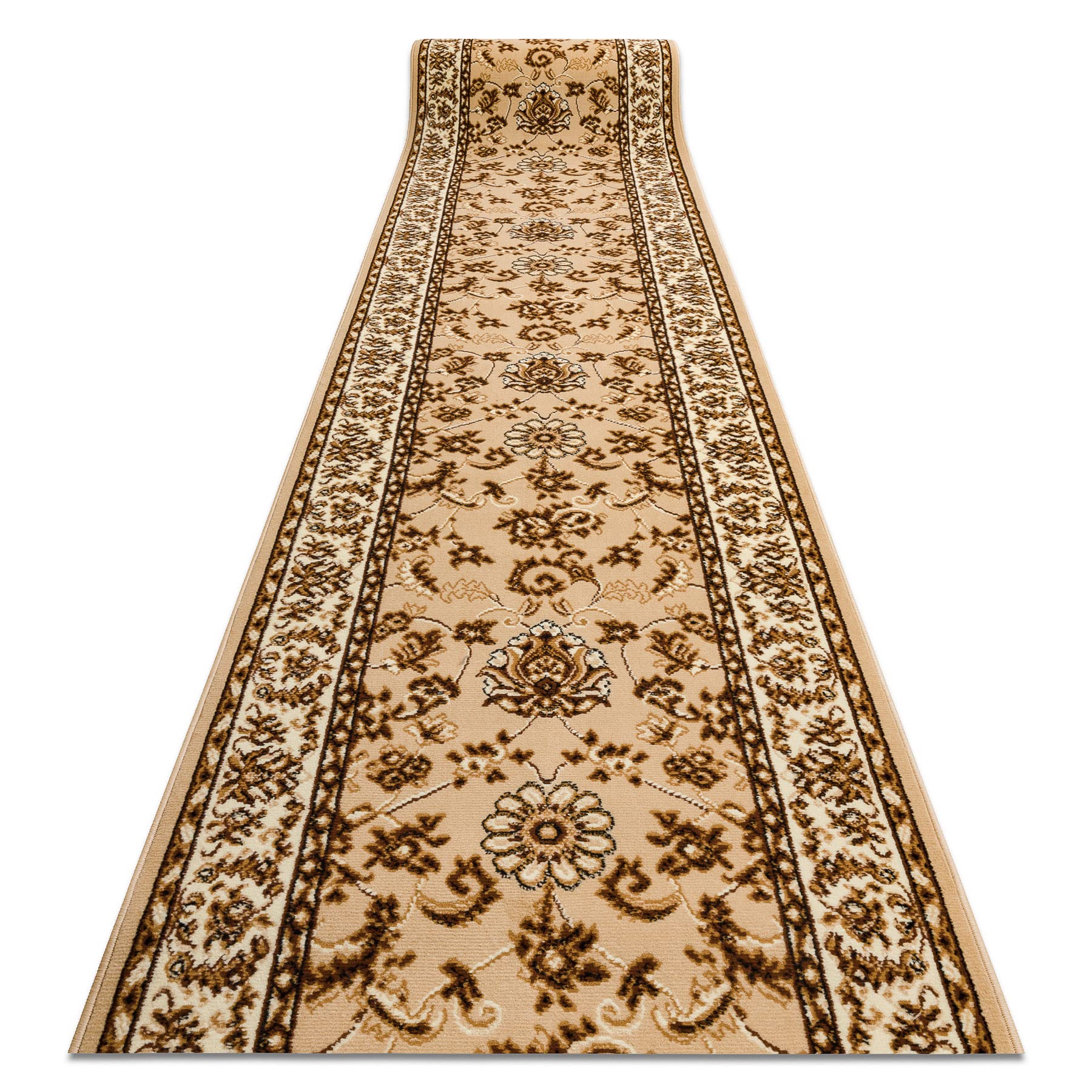 rugsx Tapis de Couloir BCF MORAD KLASYK pour la Cuisine, Le Hall, Le Couloir, l'entrée, Solide, Classique Beige 60x400 cm